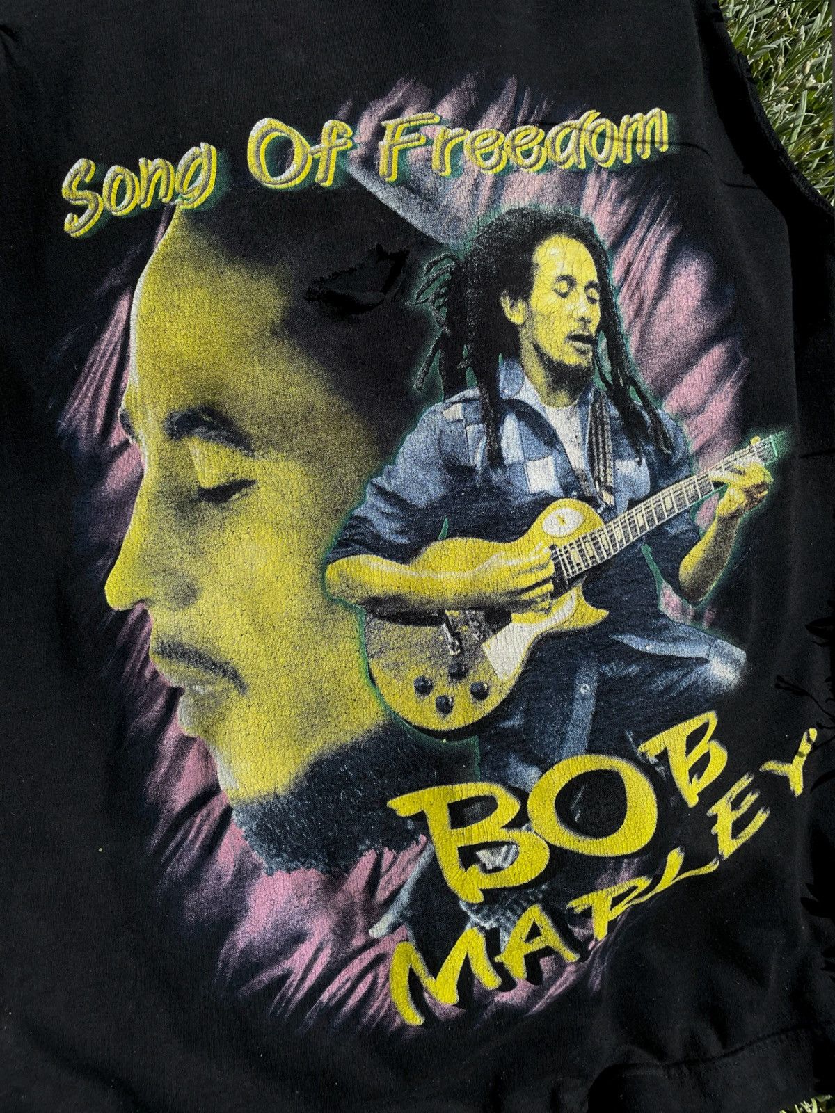 Band Tees 90s Vintage Bob Marley Graphic Trashed Chopped Tank T-Shirt Size US XL / EU 56 / 4 - 2 Thumbnail