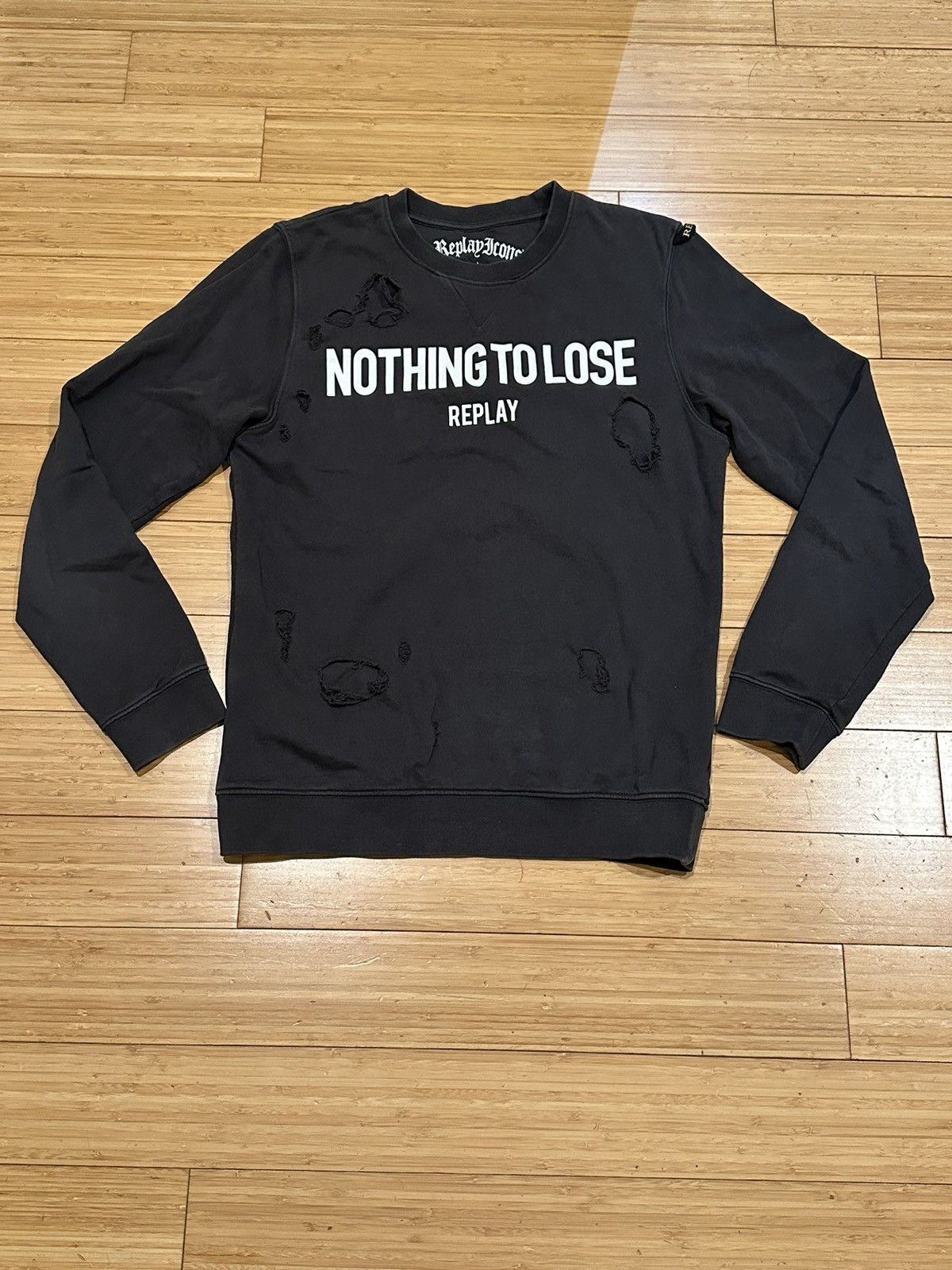 Replay Replay Ripped Patched Crewneck Sweatshirt Size Medium Size US M / EU 48-50 / 2 - 1 Thumbnail