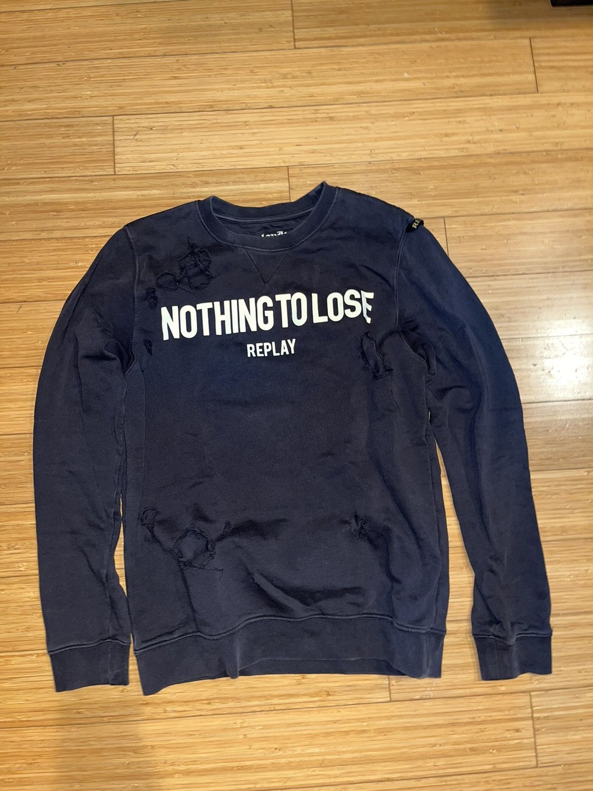 Replay Replay Ripped Patched Crewneck Sweatshirt Size Medium Size US M / EU 48-50 / 2 - 10 Thumbnail