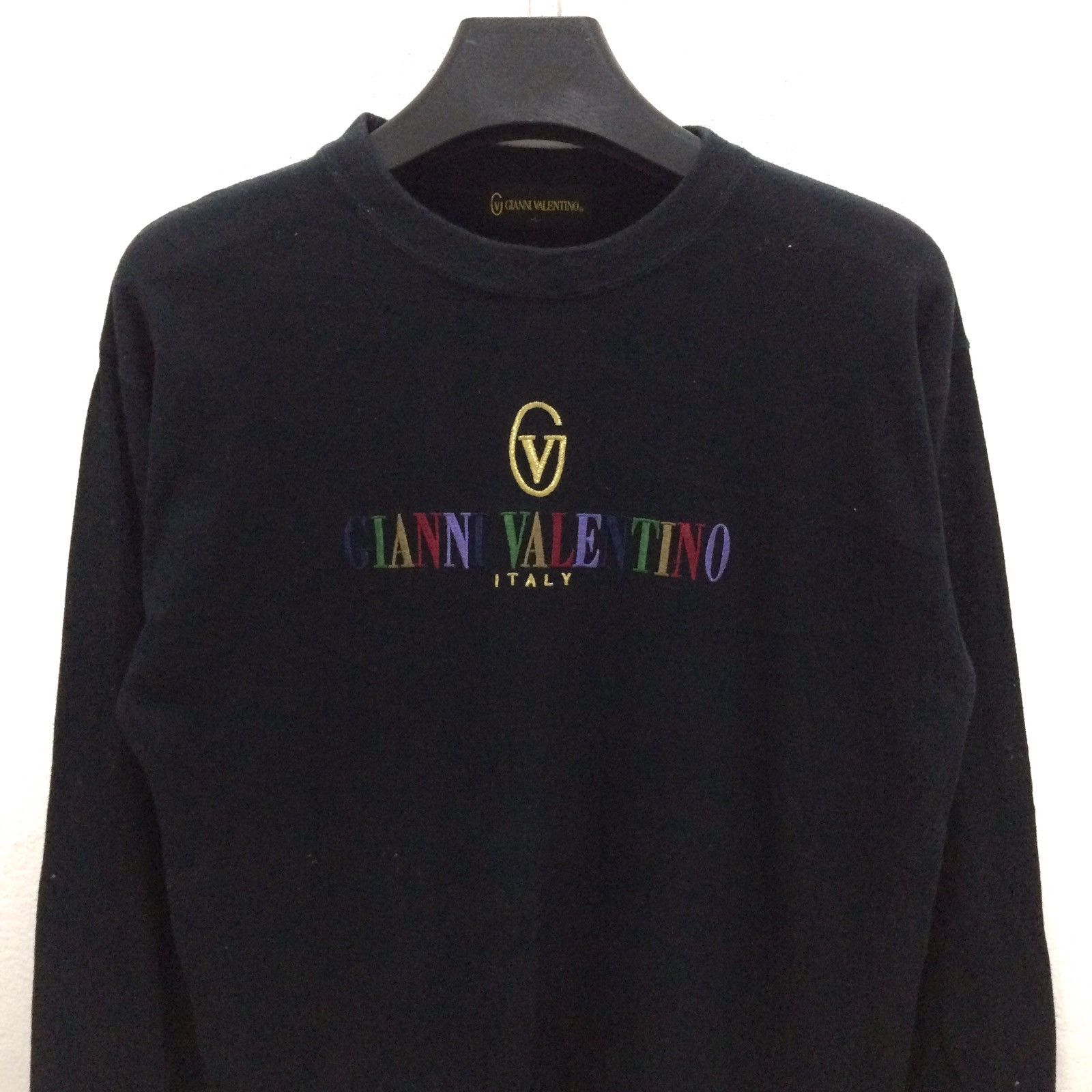 Gianni Valentino × Valentino Gianni Valentino Italy Spell Out Long Sleeve Tshirt Size US M / EU 48-50 / 2 - 2 Thumbnail