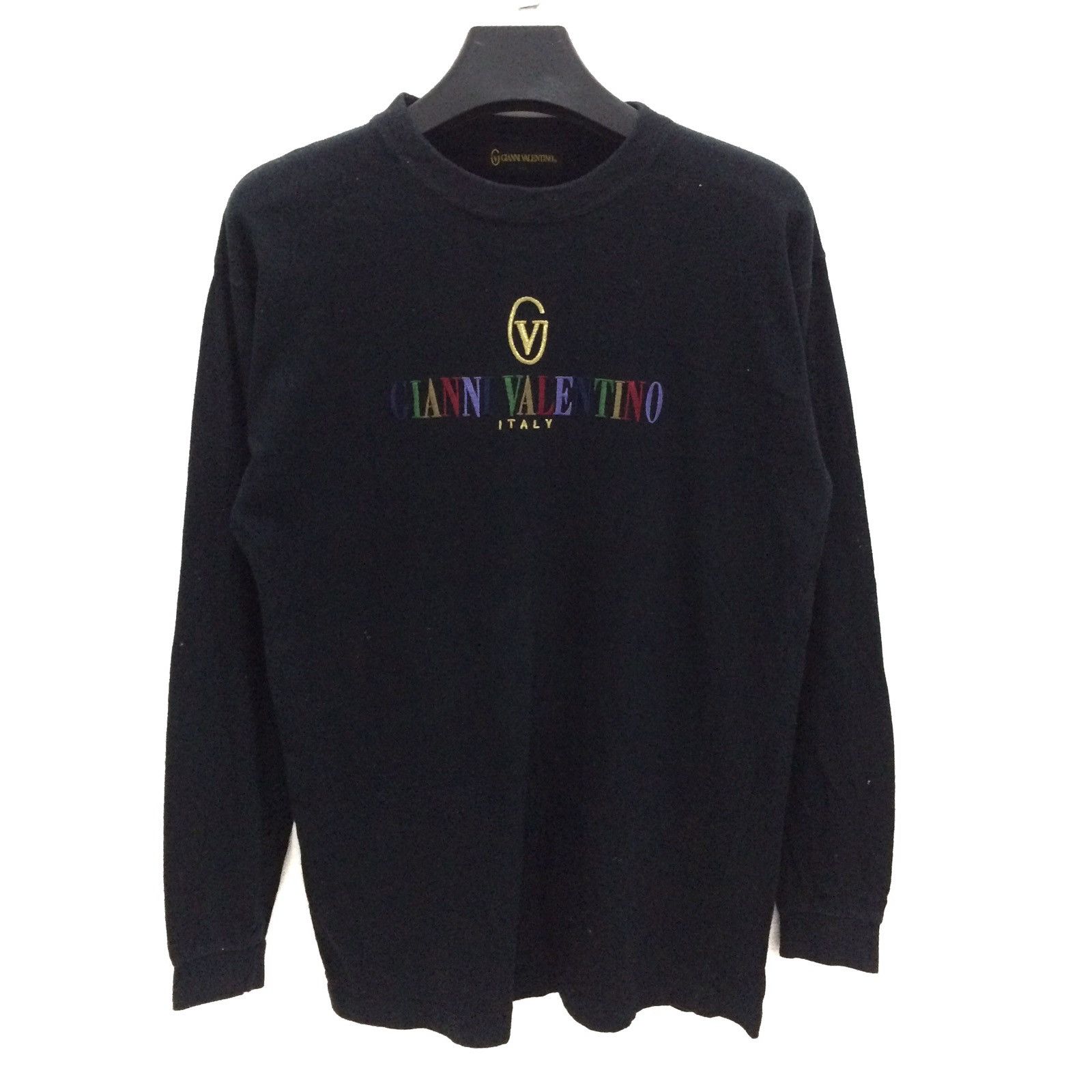 Gianni Valentino × Valentino Gianni Valentino Italy Spell Out Long Sleeve Tshirt Size US M / EU 48-50 / 2 - 1 Thumbnail