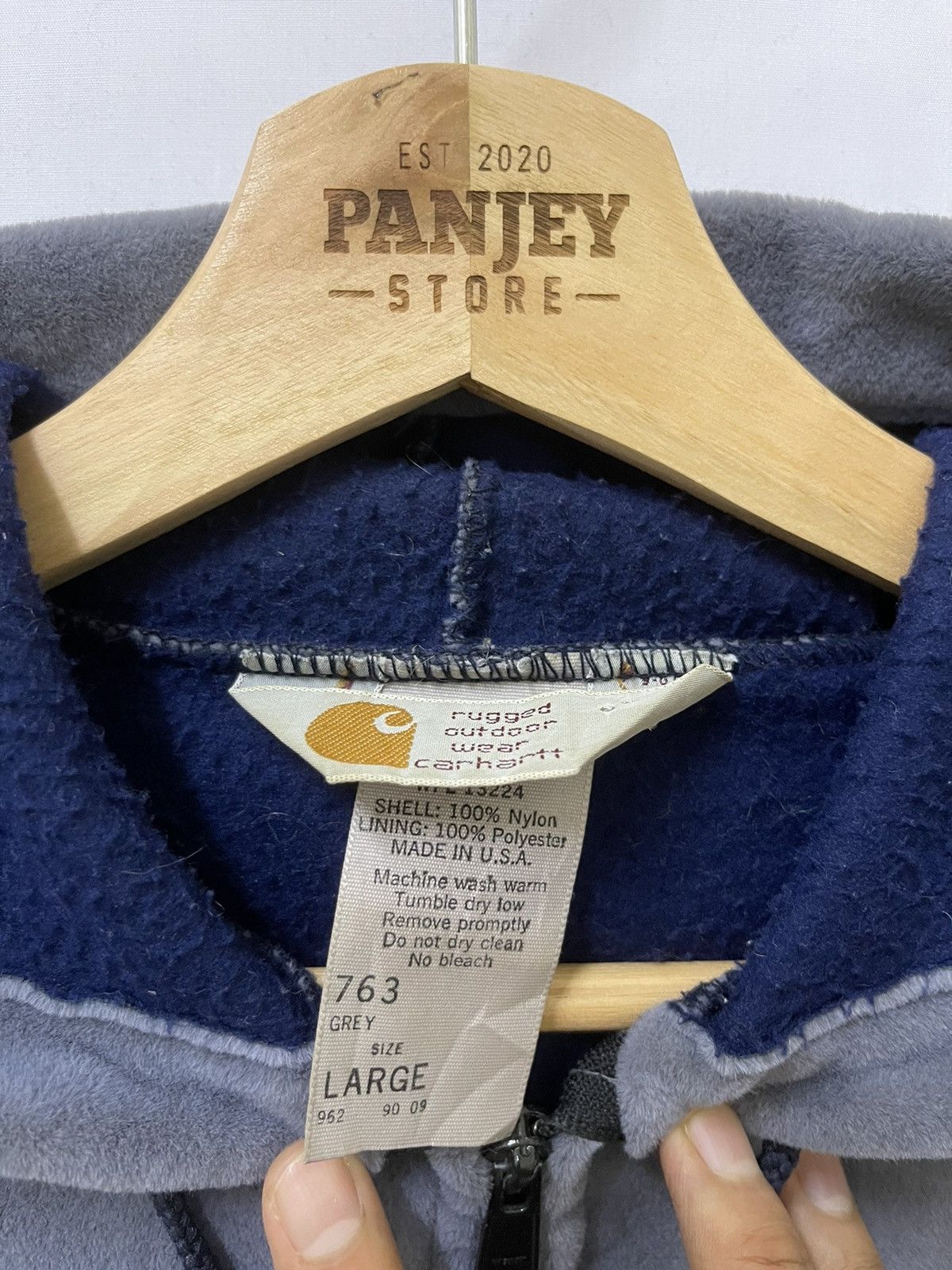Carhartt × Vintage Vintage Carhartt Corduroy Full Zipper Hoodie Grey Size US L / EU 52-54 / 3 - 5 Thumbnail