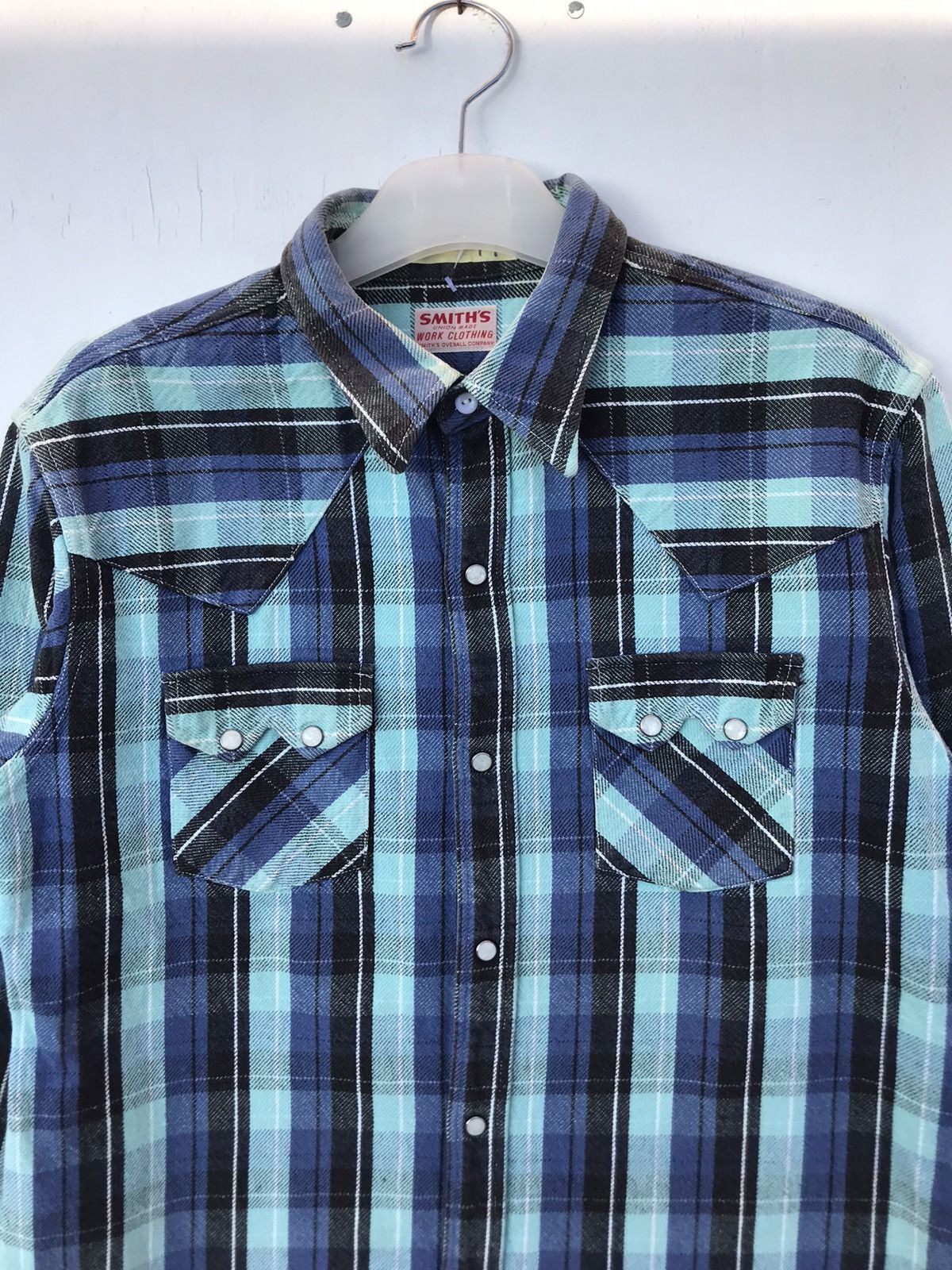 Smith's American Smith Union Made Pearl Snap Button Western Flannel Size US M / EU 48-50 / 2 - 5 Thumbnail