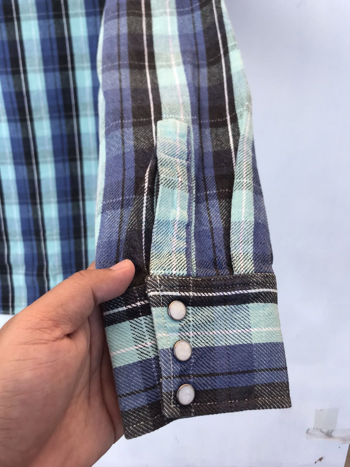 Smith's American Smith Union Made Pearl Snap Button Western Flannel Size US M / EU 48-50 / 2 - 6 Thumbnail