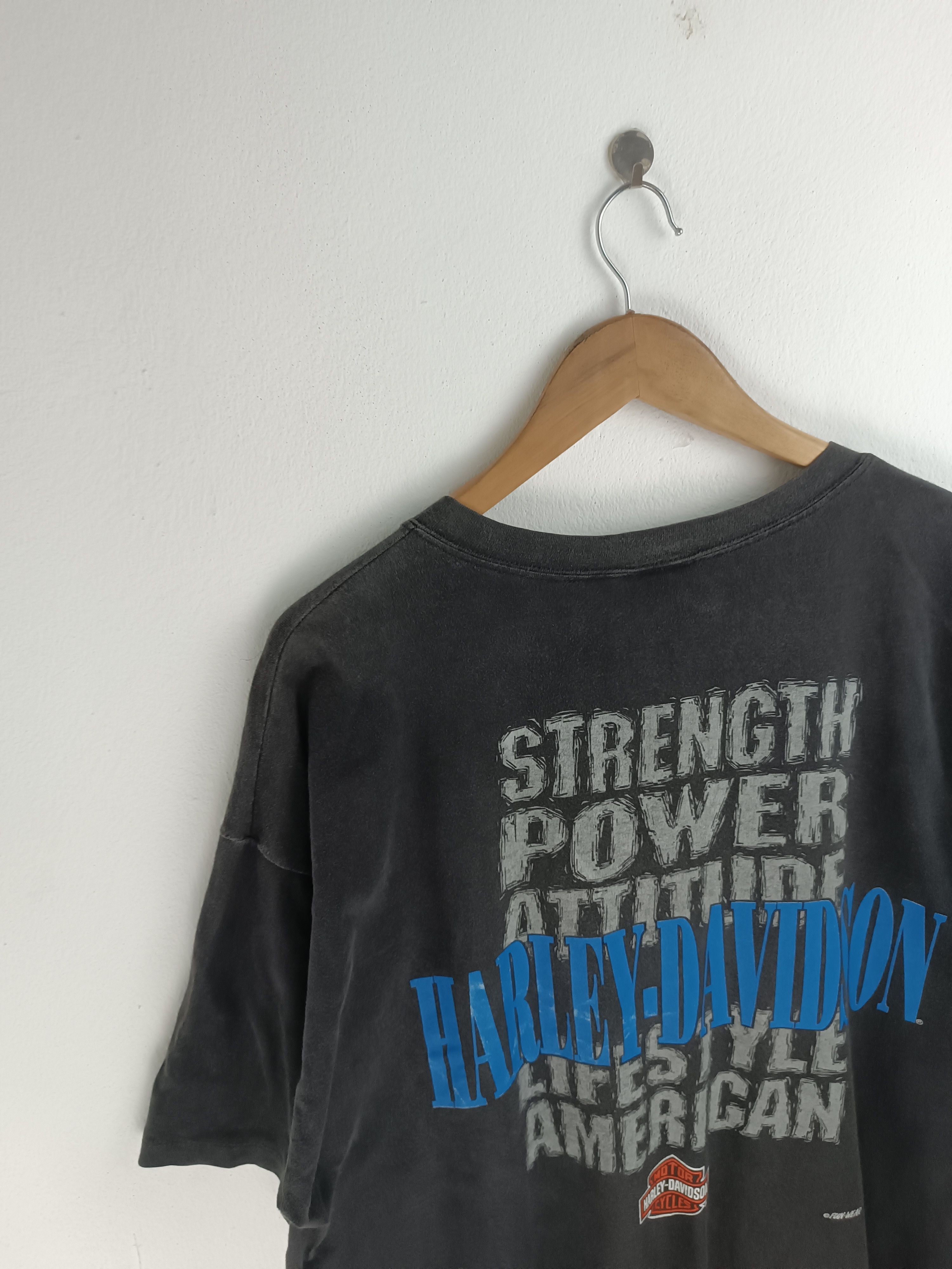 Harley Davidson VINTAGE 90'S FADED HARLEY DAVIDSON HENLEY TEE Size US XL / EU 56 / 4 - 14 Thumbnail