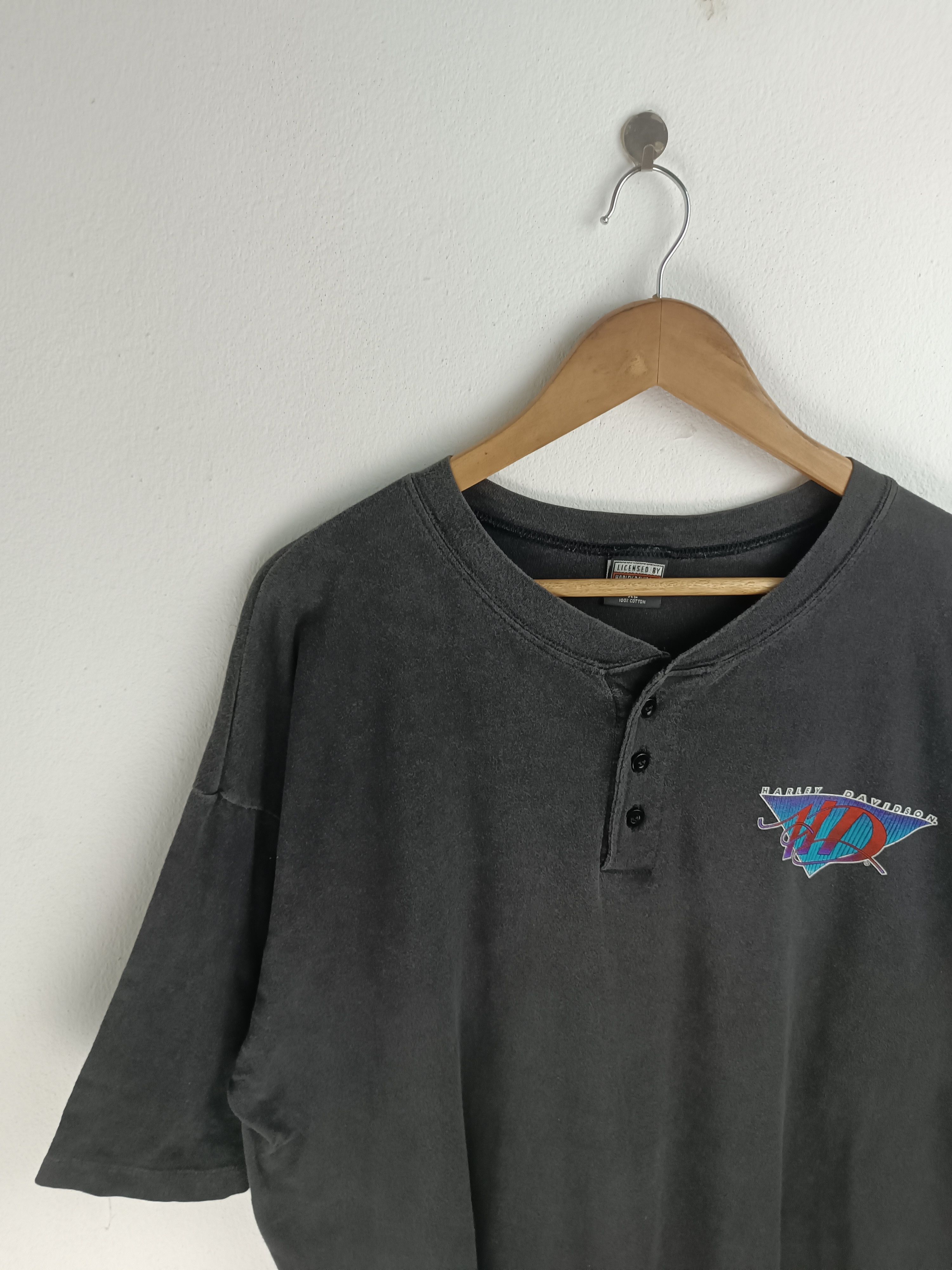 Harley Davidson VINTAGE 90'S FADED HARLEY DAVIDSON HENLEY TEE Size US XL / EU 56 / 4 - 5 Thumbnail