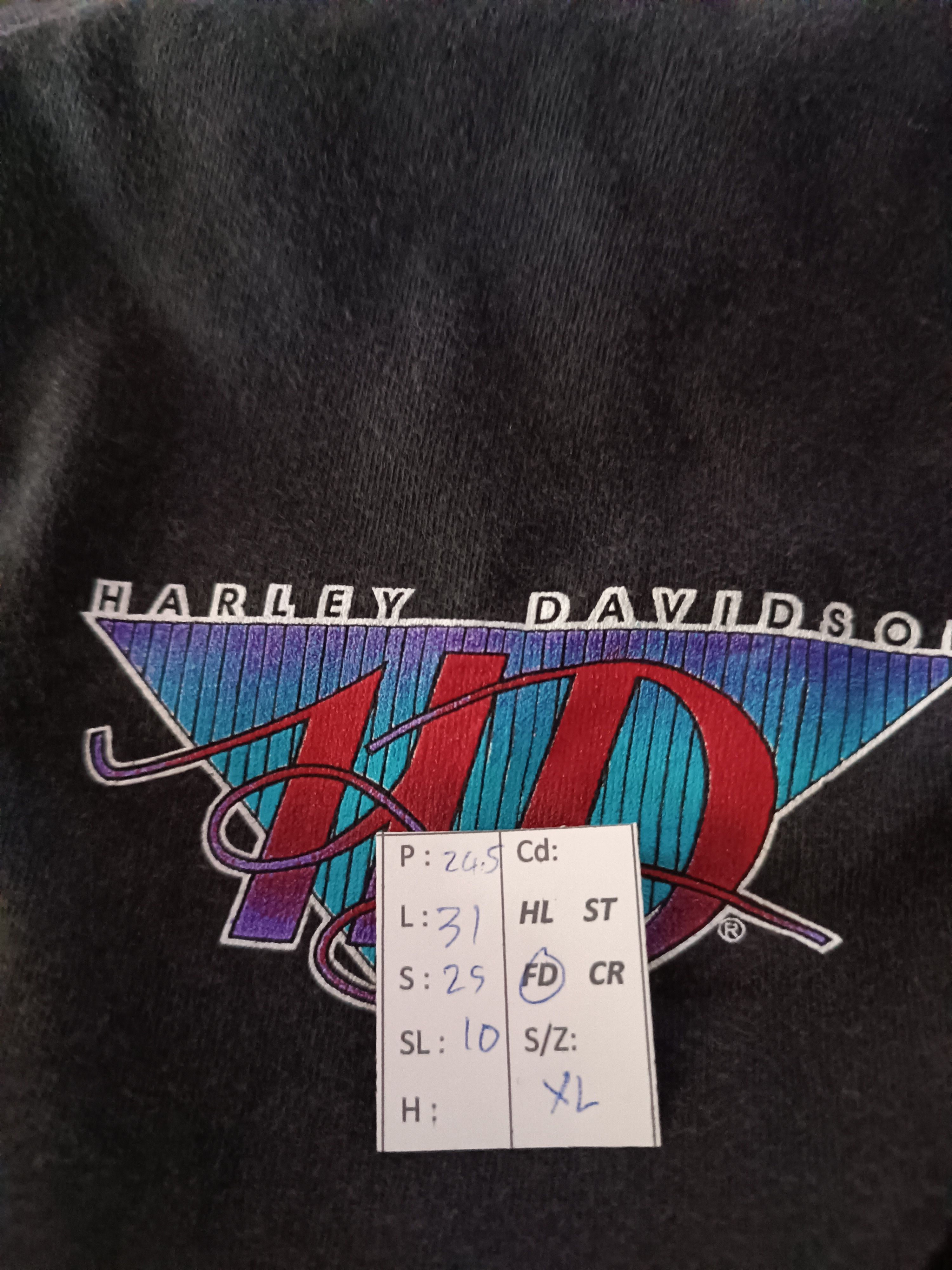 Harley Davidson VINTAGE 90'S FADED HARLEY DAVIDSON HENLEY TEE Size US XL / EU 56 / 4 - 20 Thumbnail