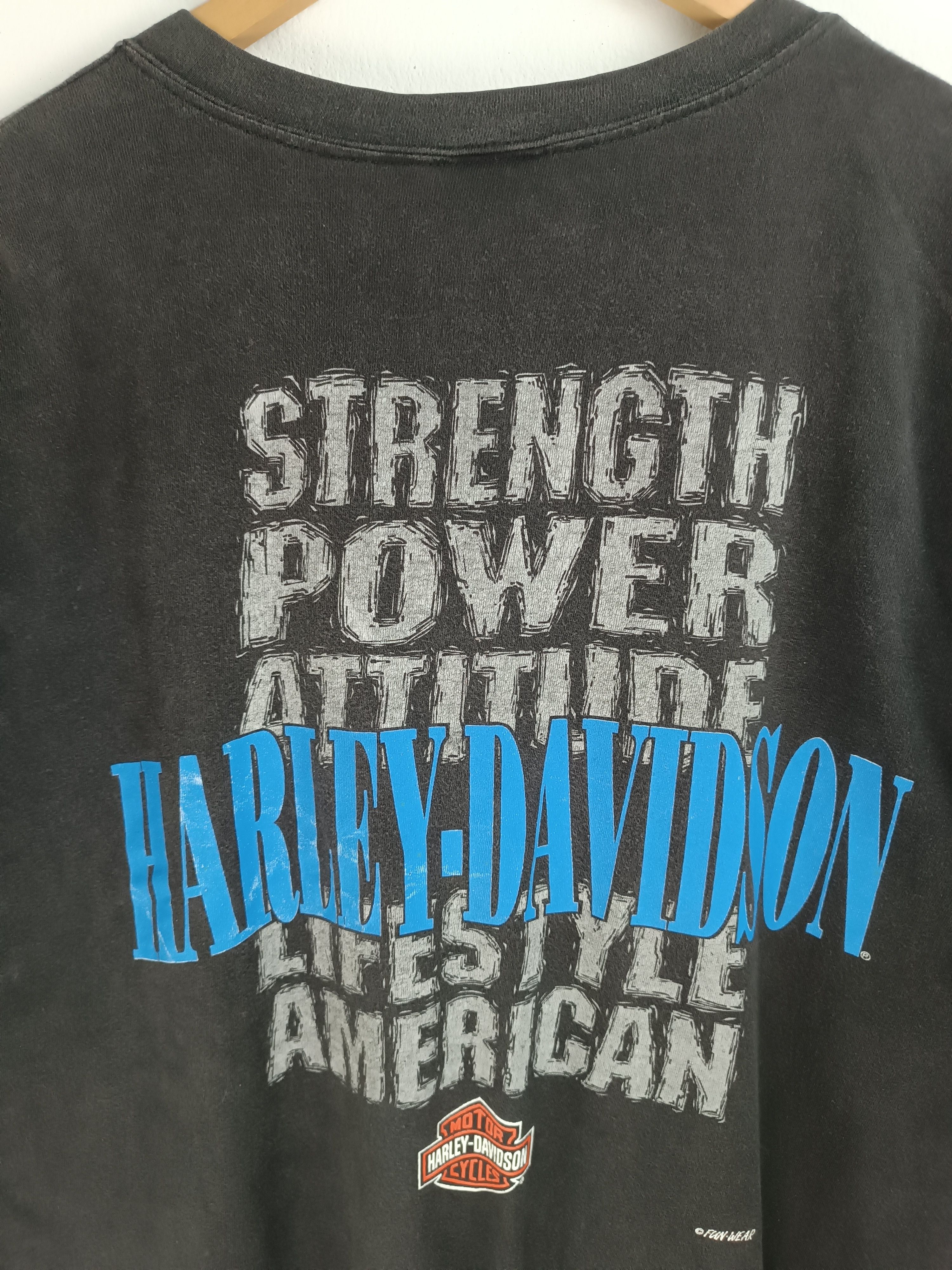 Harley Davidson VINTAGE 90'S FADED HARLEY DAVIDSON HENLEY TEE Size US XL / EU 56 / 4 - 19 Thumbnail