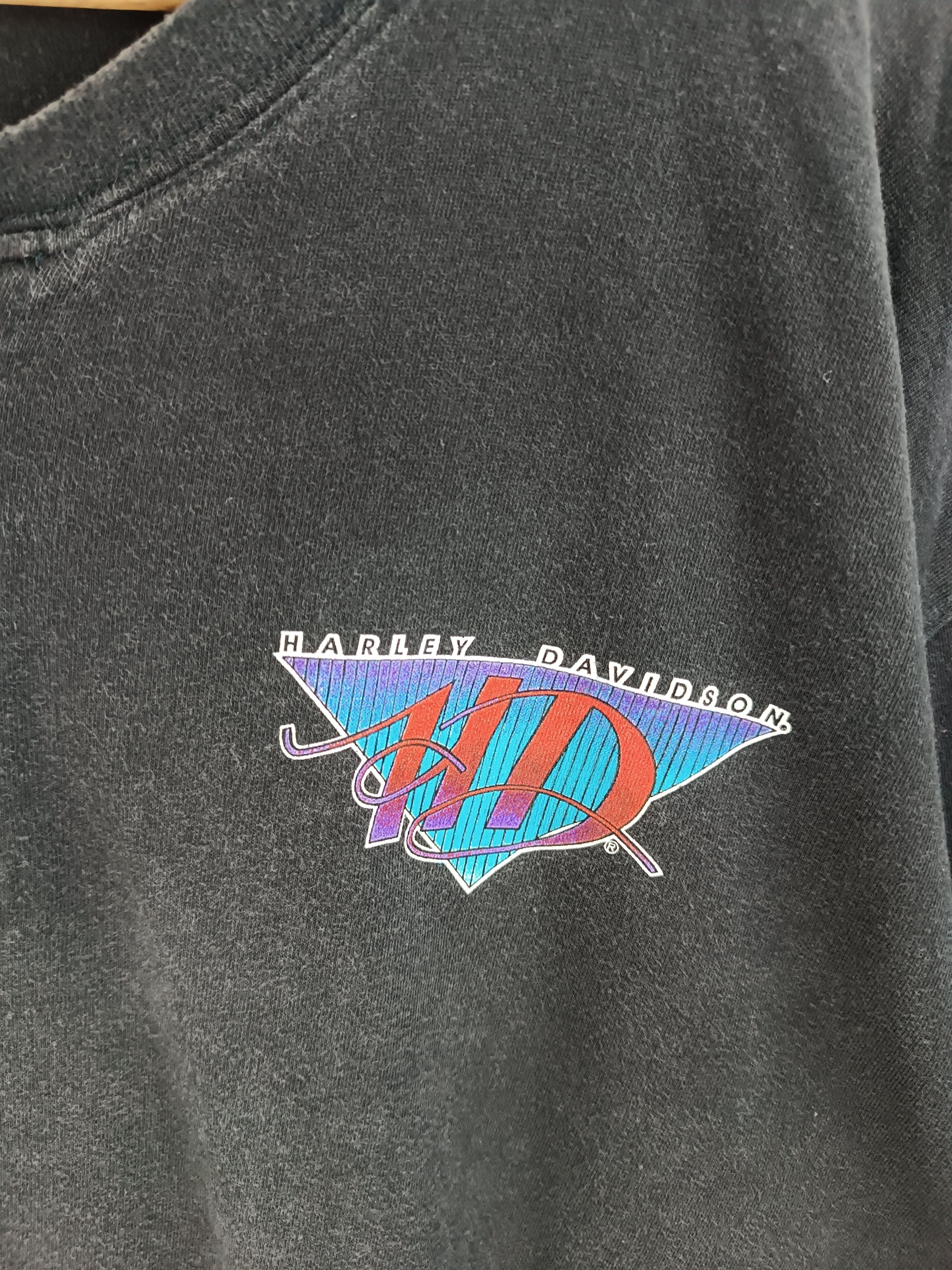 Harley Davidson VINTAGE 90'S FADED HARLEY DAVIDSON HENLEY TEE Size US XL / EU 56 / 4 - 8 Thumbnail