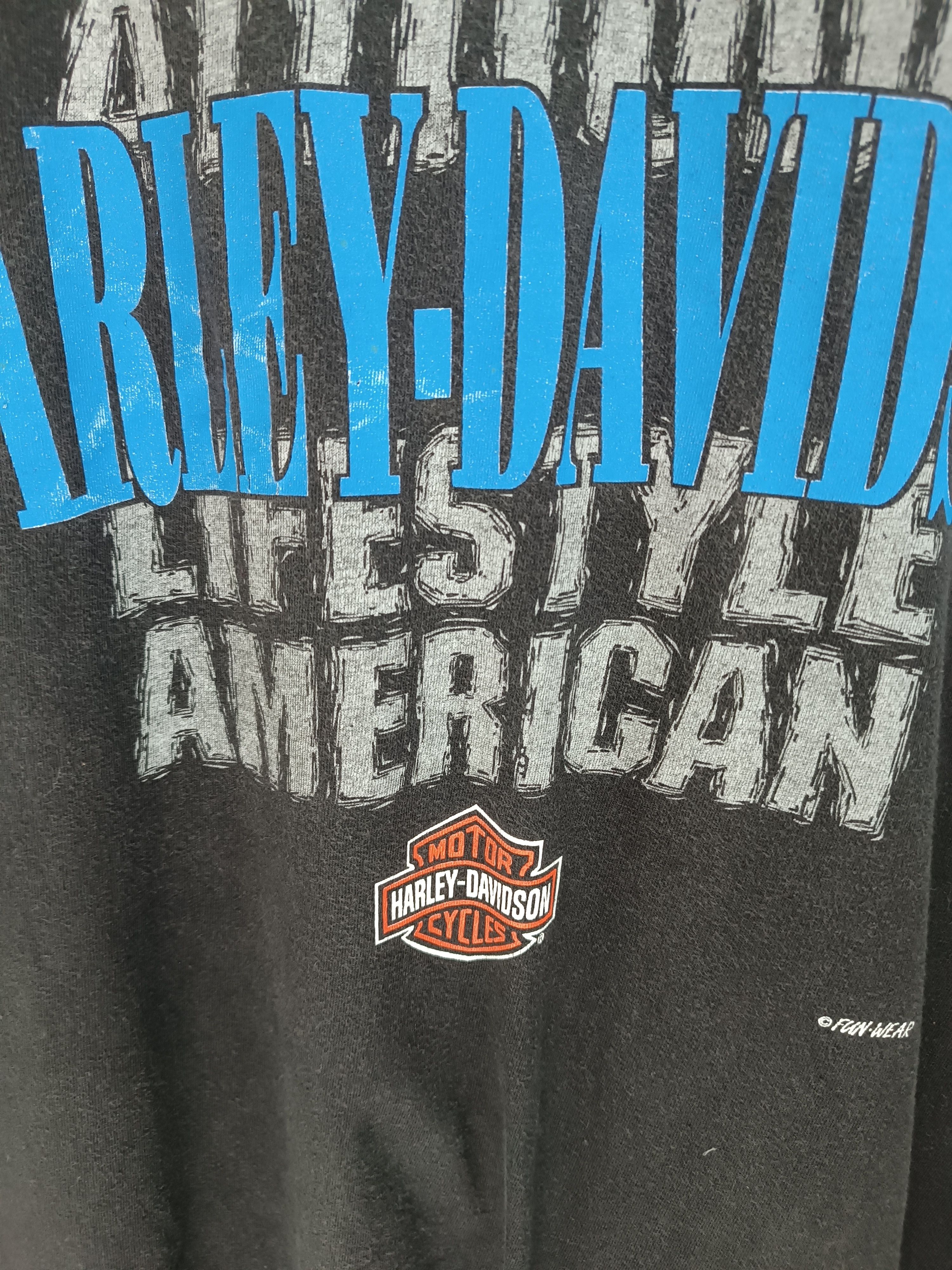 Harley Davidson VINTAGE 90'S FADED HARLEY DAVIDSON HENLEY TEE Size US XL / EU 56 / 4 - 18 Thumbnail