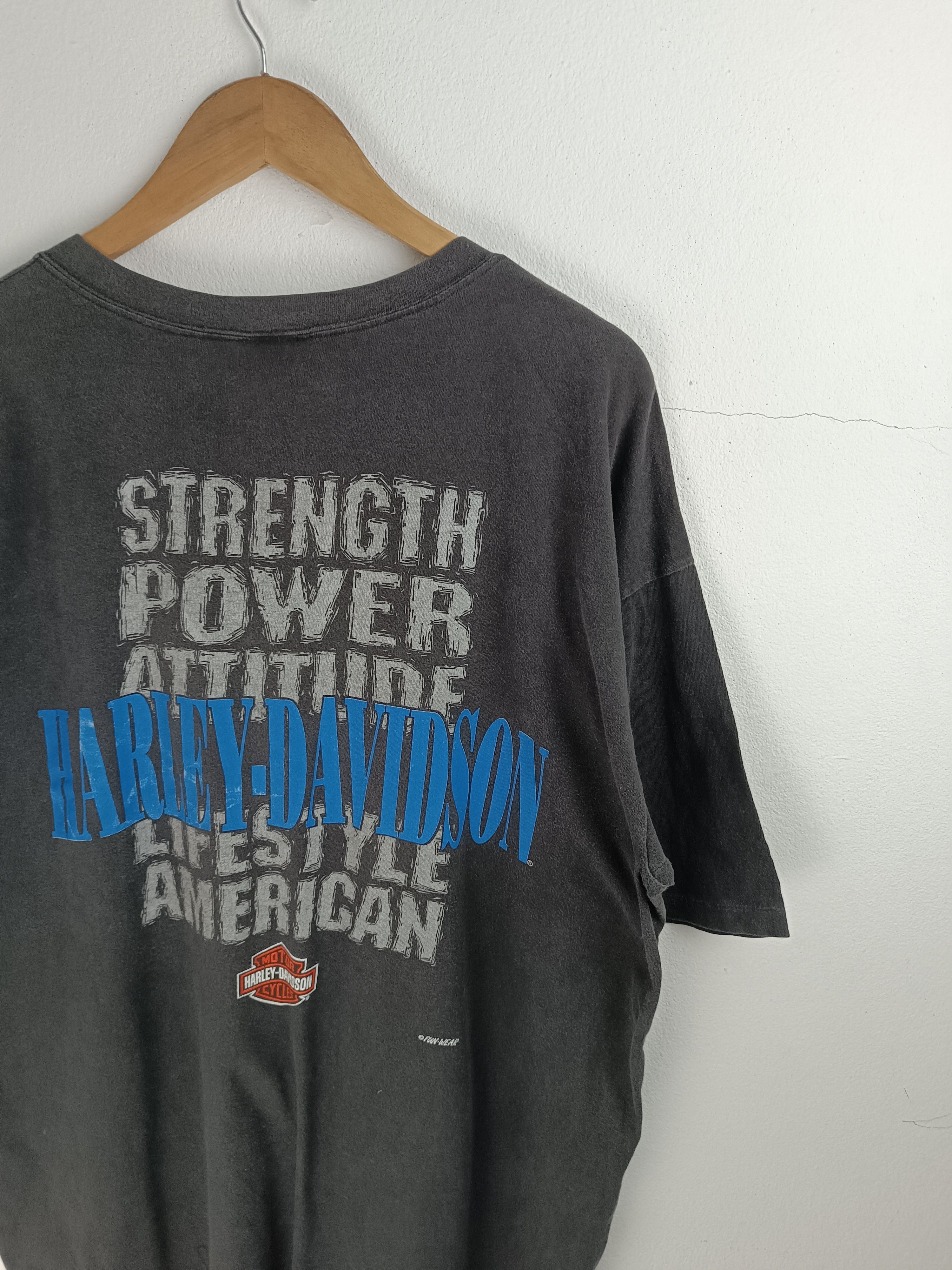Harley Davidson VINTAGE 90'S FADED HARLEY DAVIDSON HENLEY TEE Size US XL / EU 56 / 4 - 15 Thumbnail