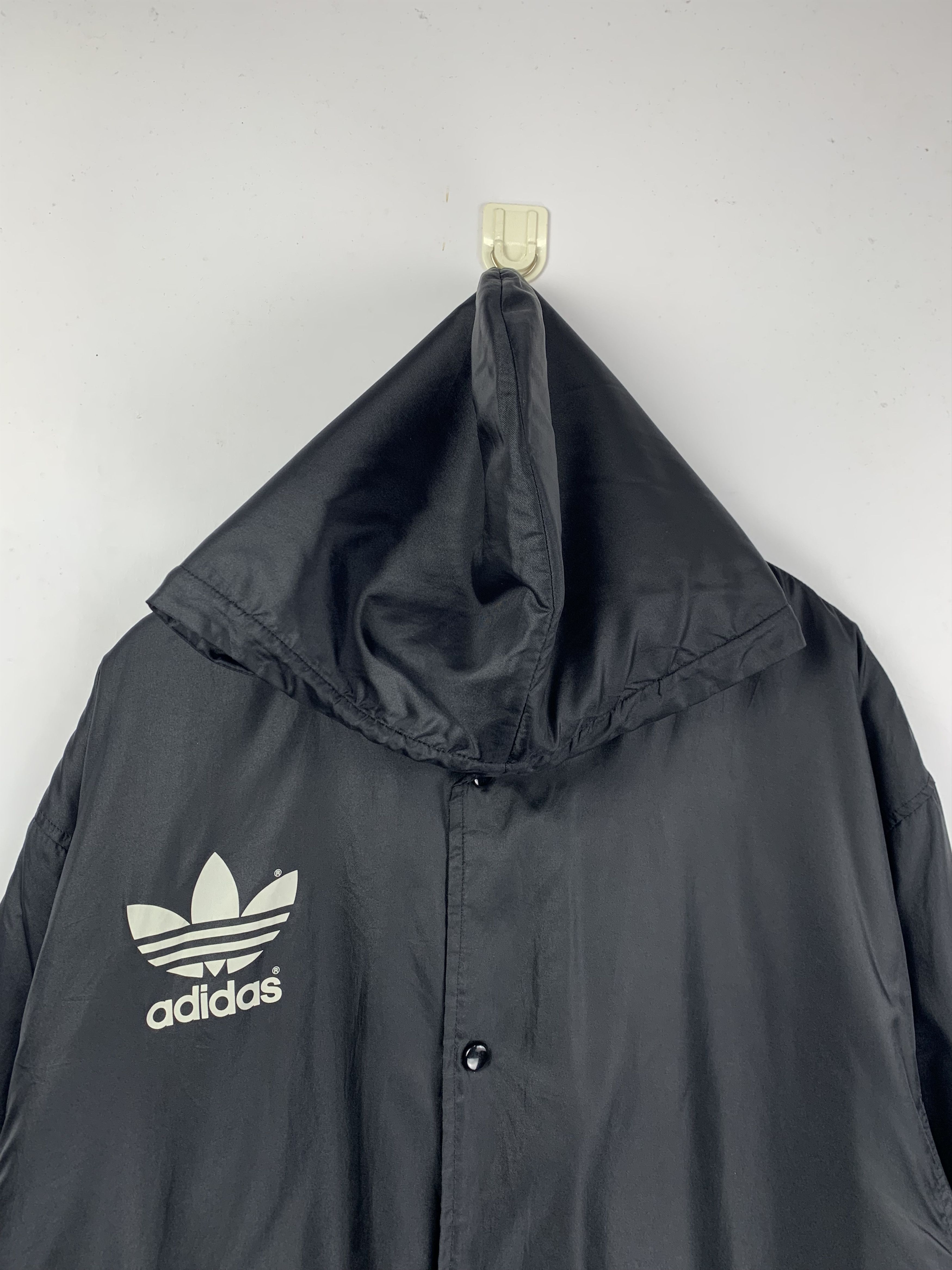 Adidas Vintage Adidas Button Up Trefoil Hooded Nylon Jacket Size US XXL / EU 58 / 5 - 3 Thumbnail
