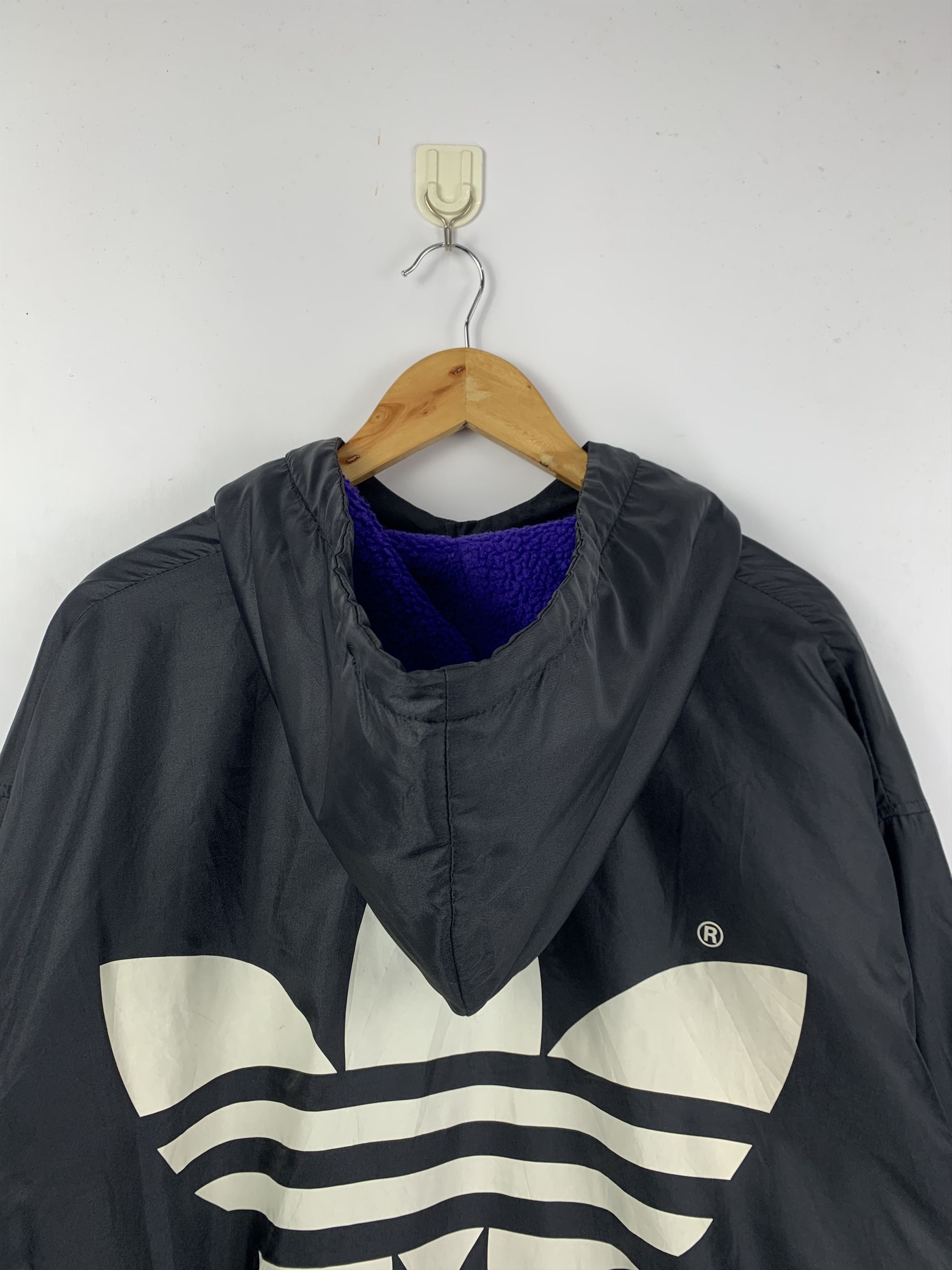 Adidas Vintage Adidas Button Up Trefoil Hooded Nylon Jacket Size US XXL / EU 58 / 5 - 6 Thumbnail