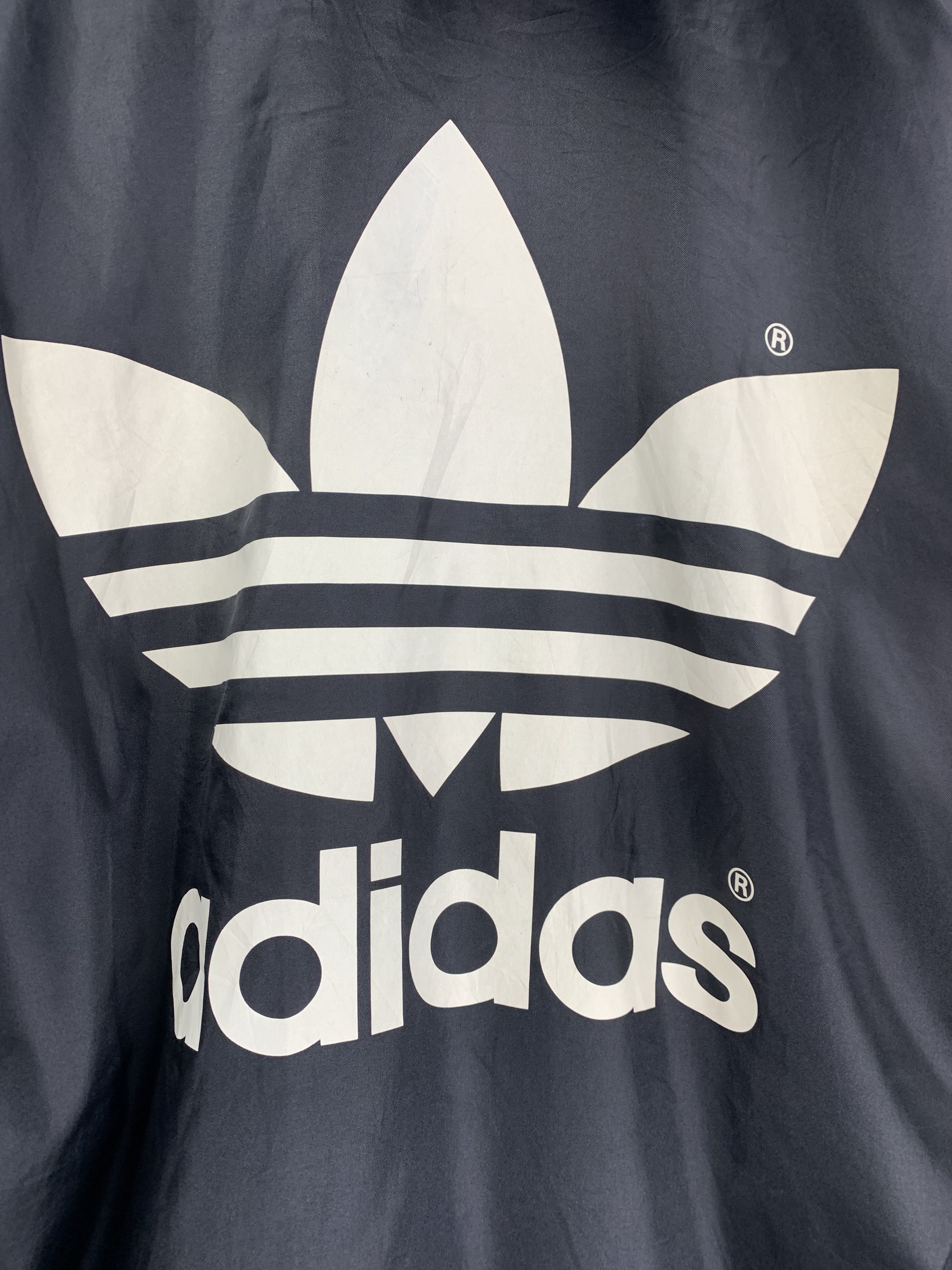 Adidas Vintage Adidas Button Up Trefoil Hooded Nylon Jacket Size US XXL / EU 58 / 5 - 10 Thumbnail