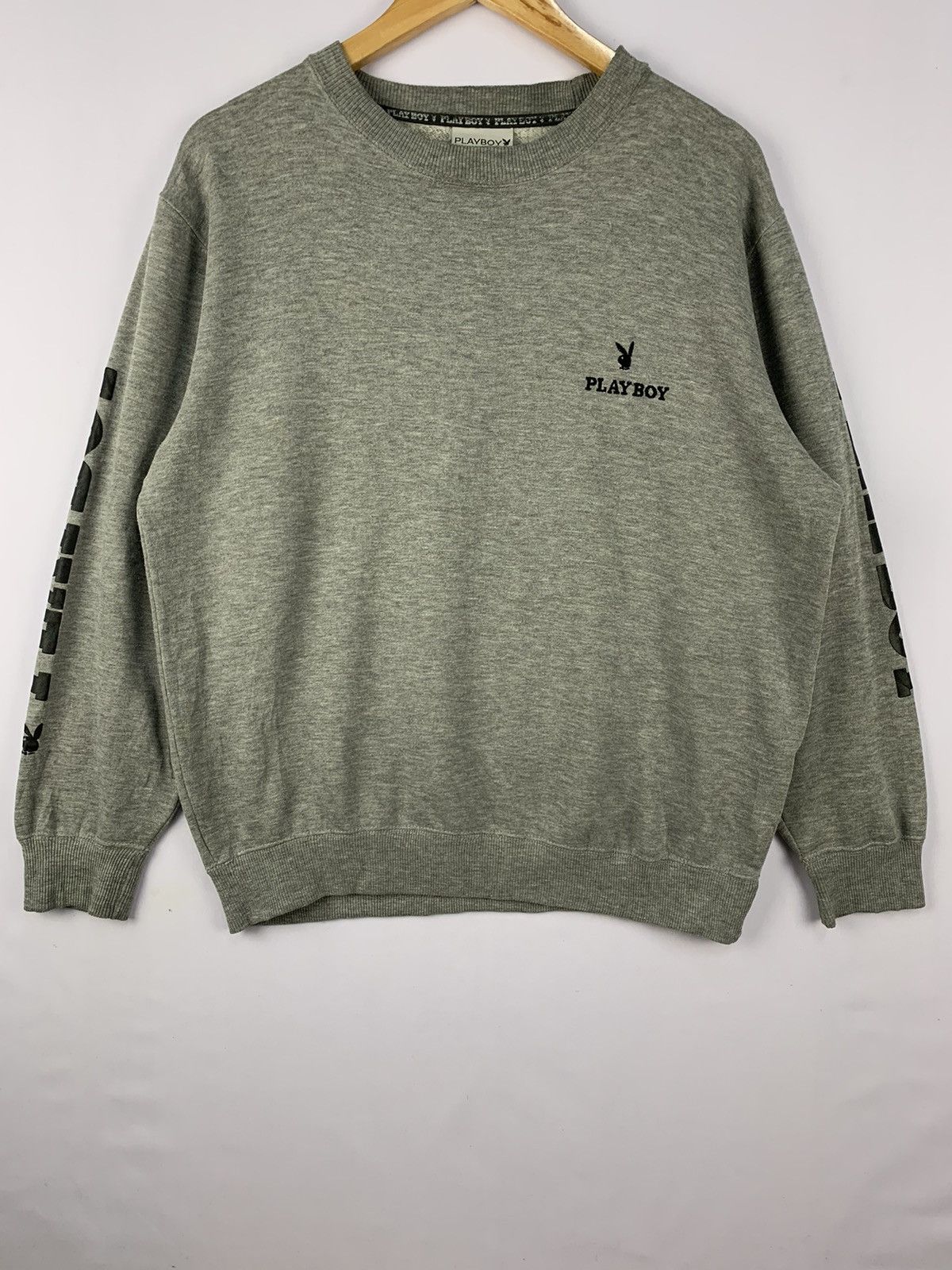 Playboy × Vintage Playboy Big Logo Sweatshirt Grey Large Size US L / EU 52-54 / 3 - 4 Thumbnail