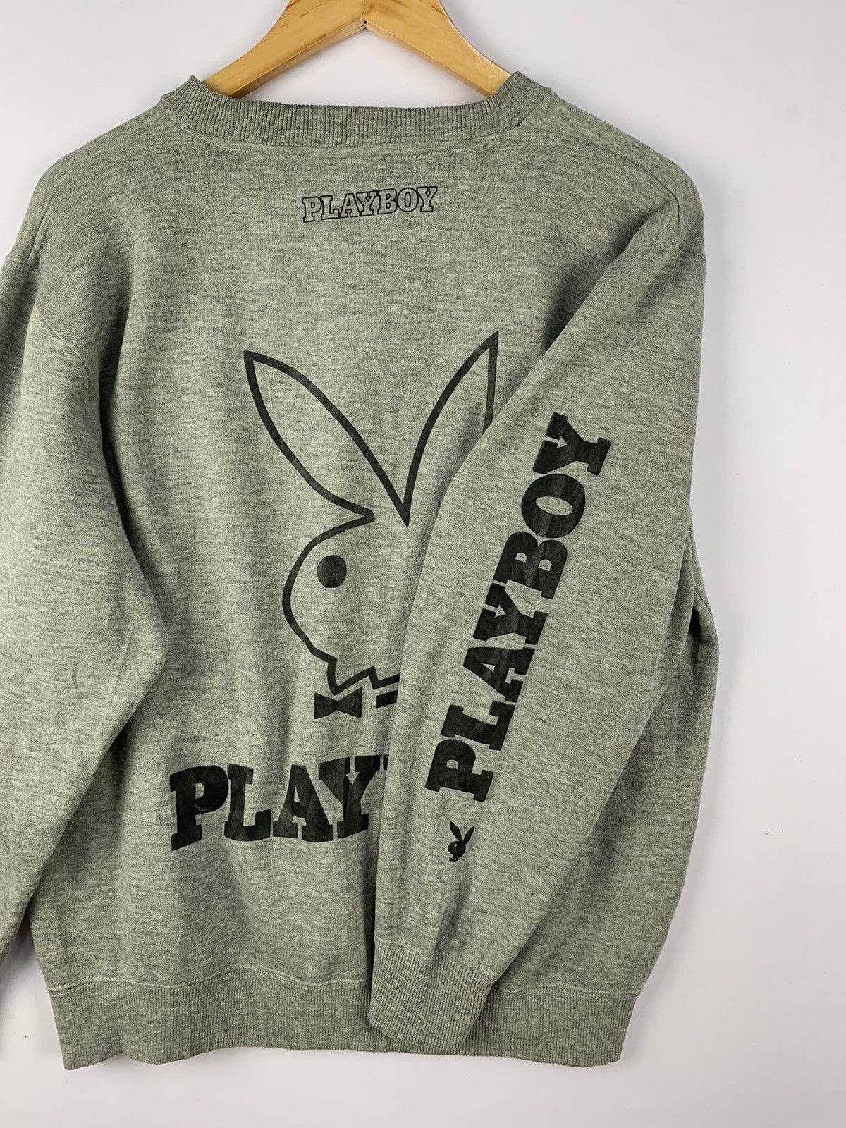 Playboy × Vintage Playboy Big Logo Sweatshirt Grey Large Size US L / EU 52-54 / 3 - 2 Thumbnail