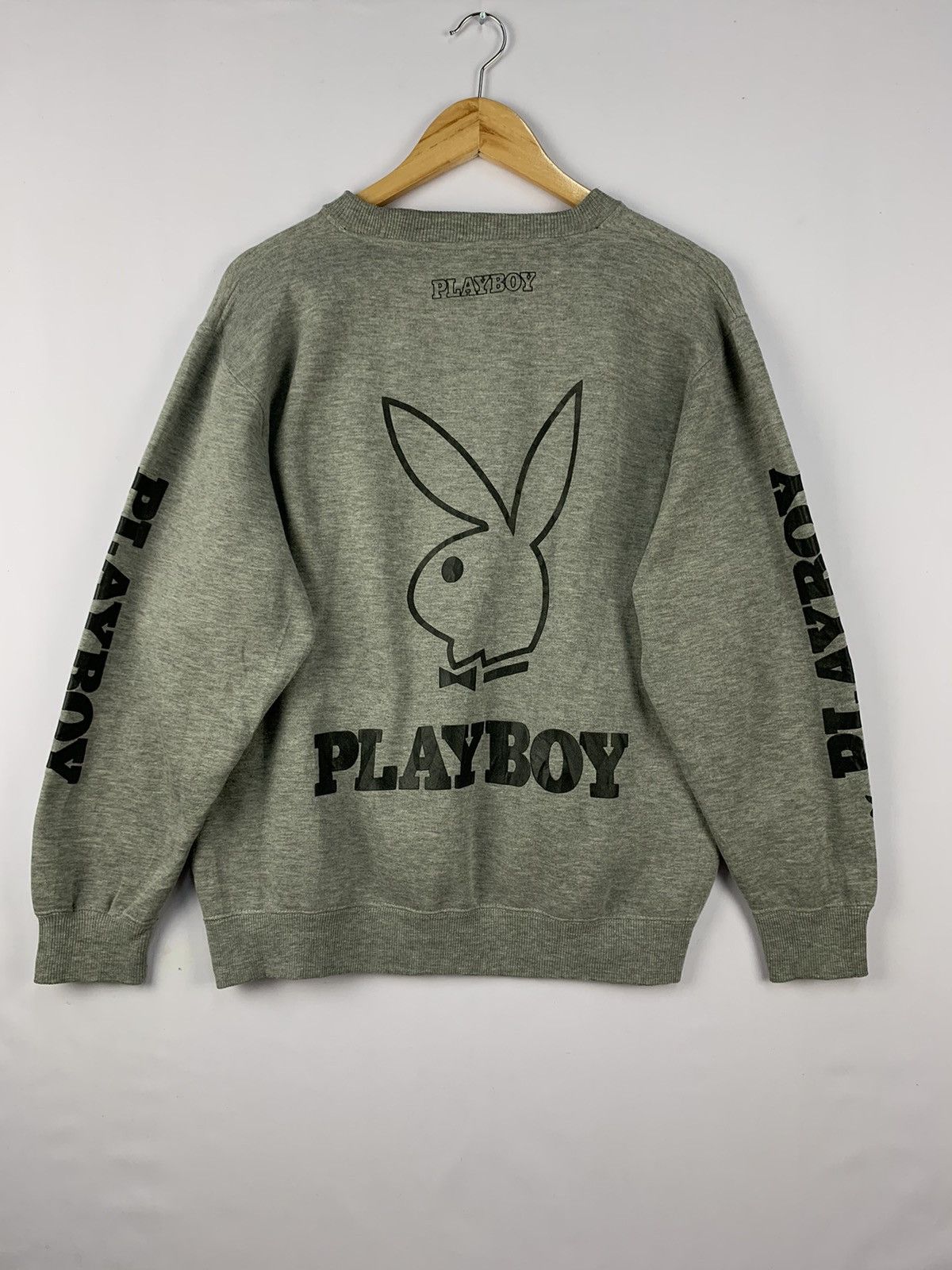 Playboy × Vintage Playboy Big Logo Sweatshirt Grey Large Size US L / EU 52-54 / 3 - 1 Thumbnail