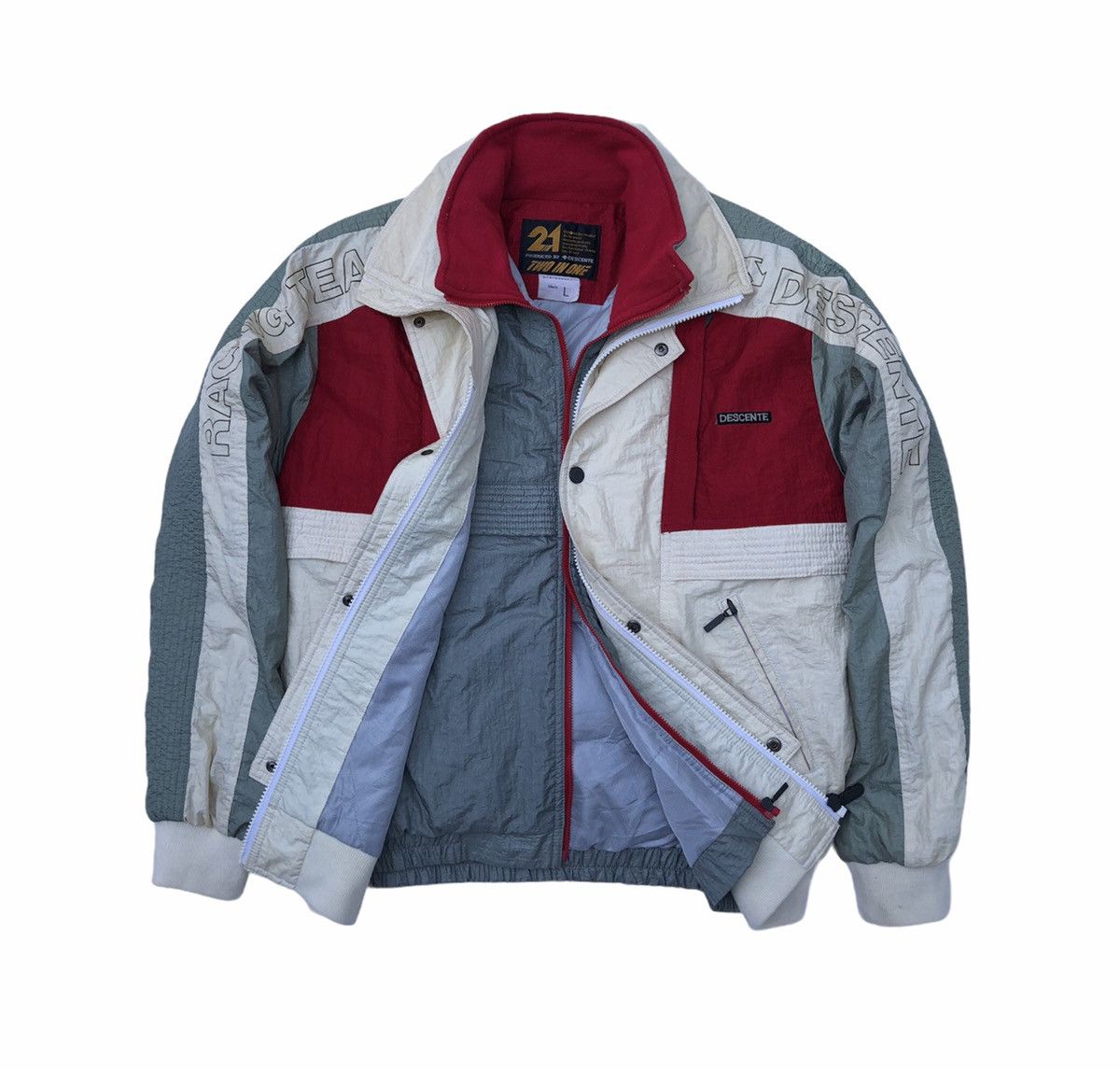 Descente Vintage Descente Racing Team Skiwear Removal Bomber Jacket Size US M / EU 48-50 / 2 - 1 Thumbnail