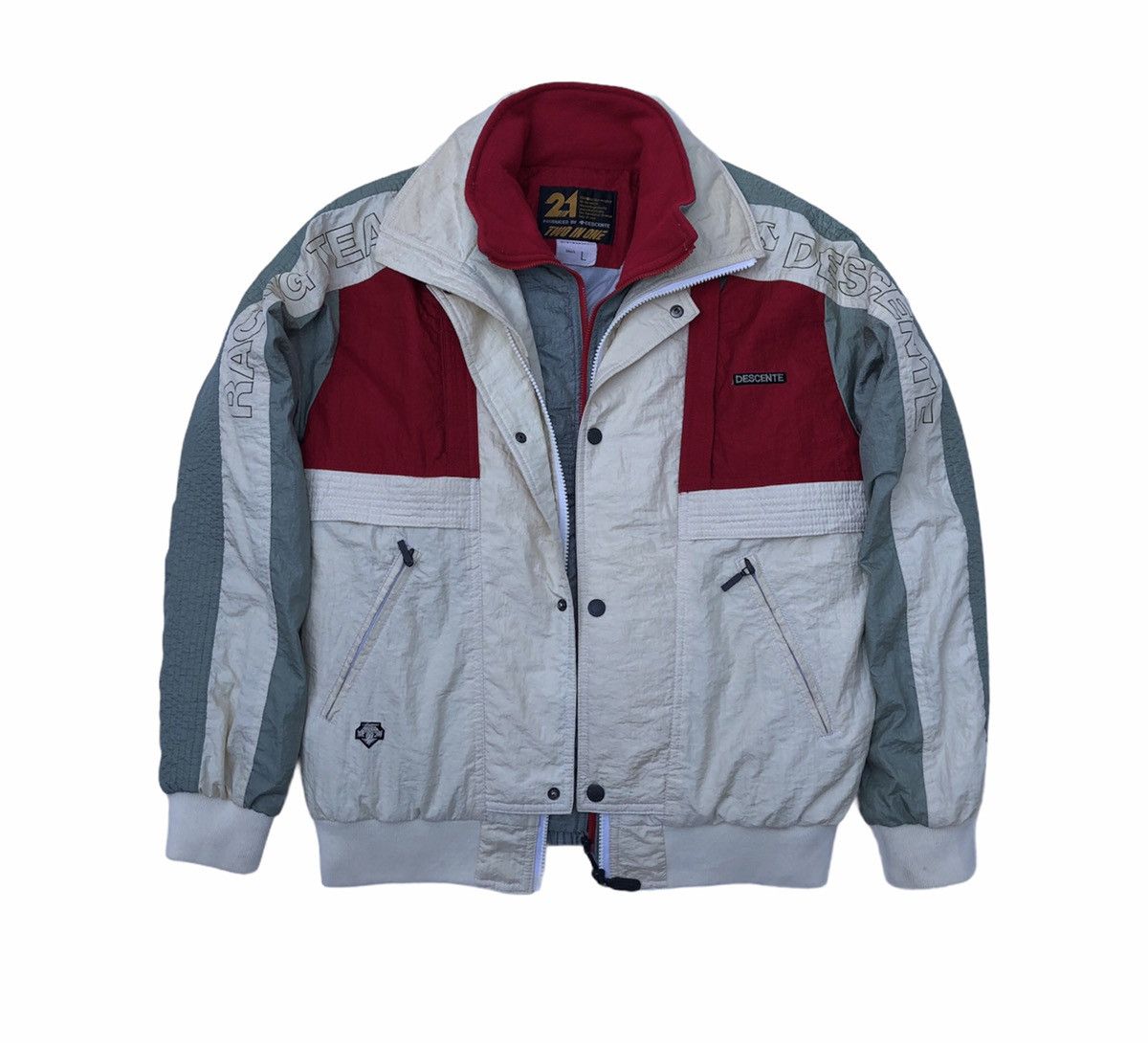 Descente Vintage Descente Racing Team Skiwear Removal Bomber Jacket Size US M / EU 48-50 / 2 - 12 Thumbnail
