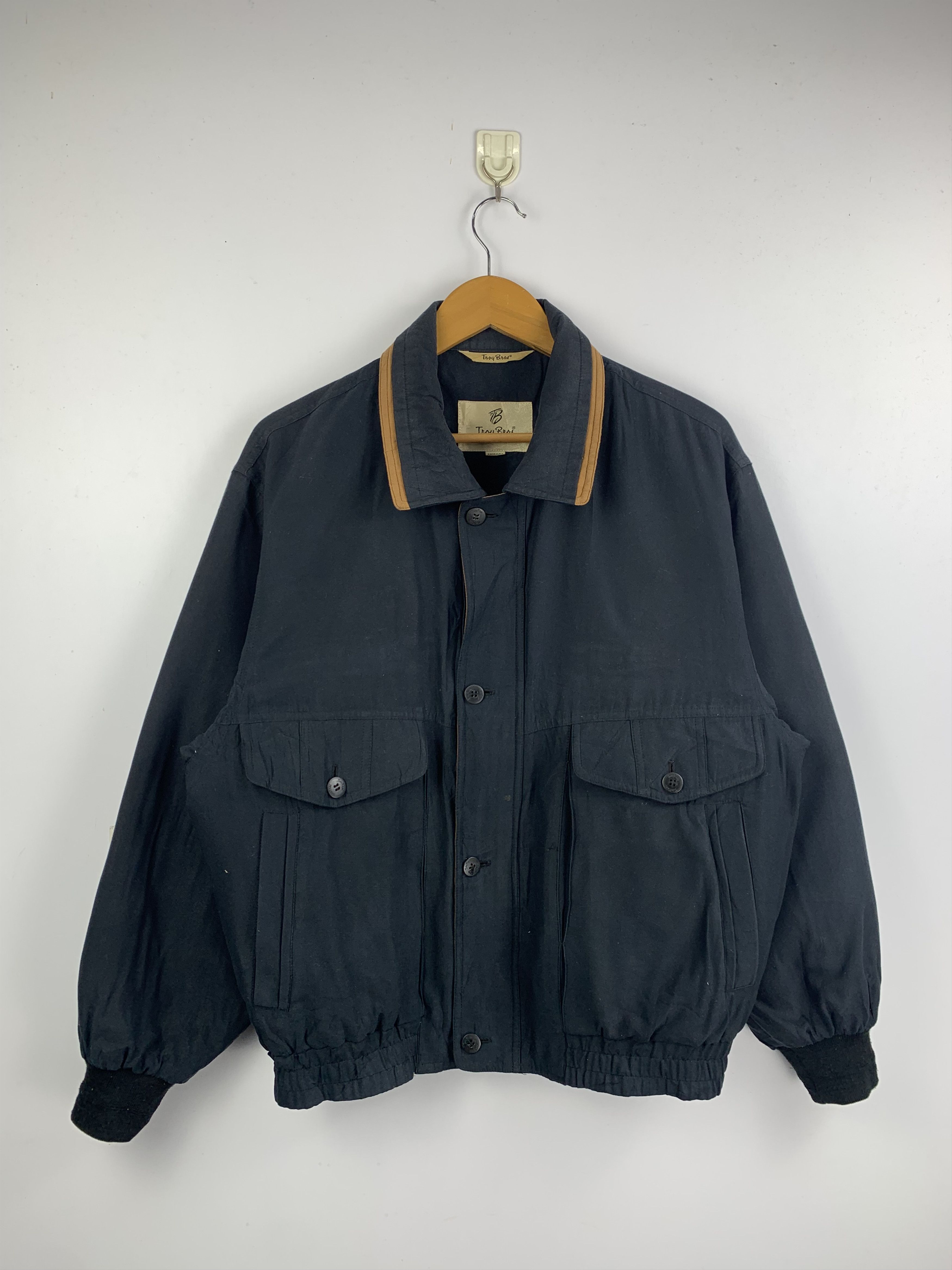 Japanese Brand Vintage TROY BROS Zip Up Workwear Bomber Jacket Size US M / EU 48-50 / 2 - 1 Thumbnail