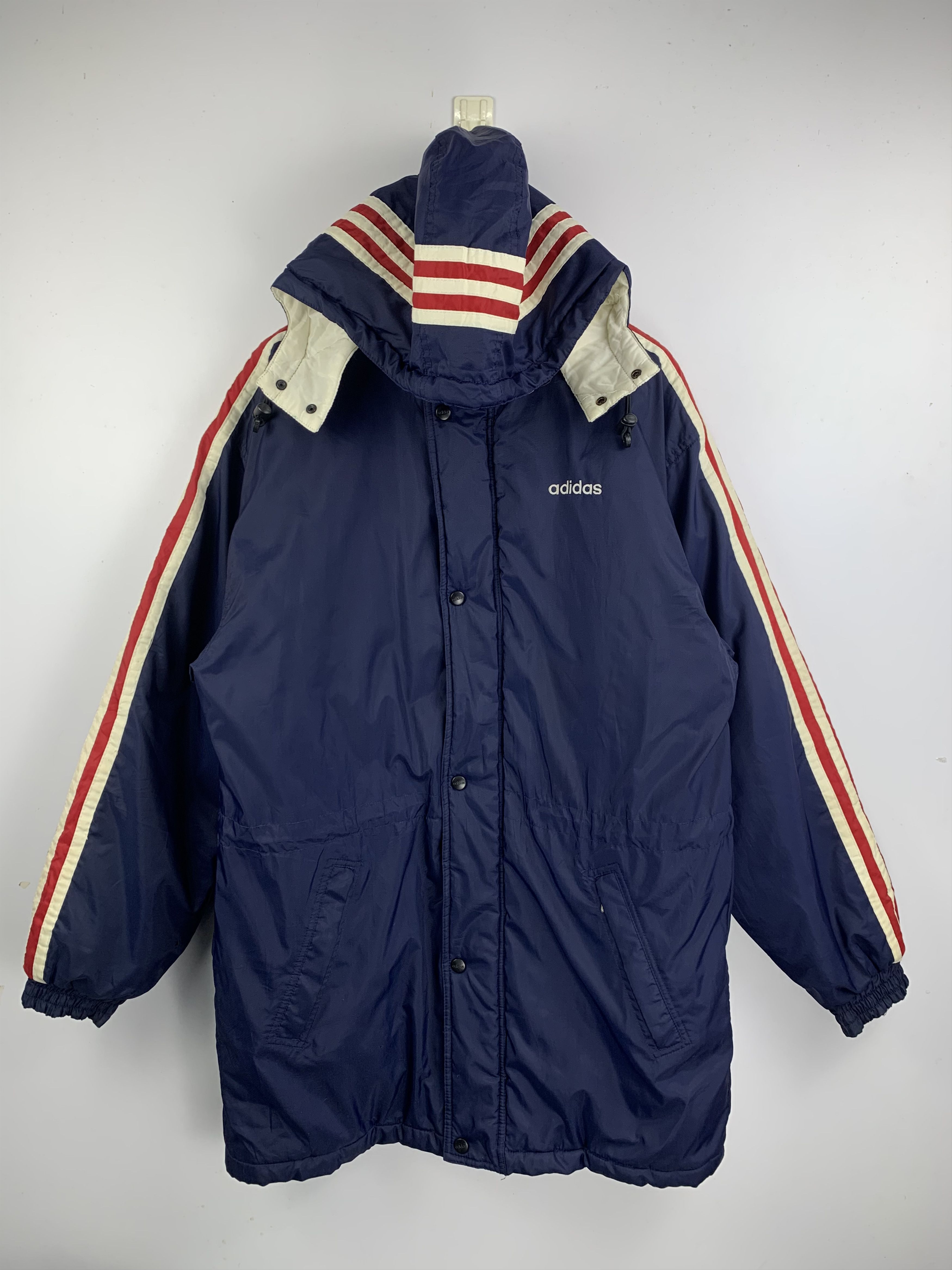 Adidas Vintage ADIDAS Hoodie Zip Up Long Jacket Size US XL / EU 56 / 4 - 1 Thumbnail