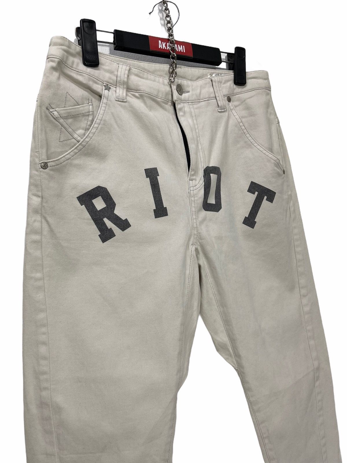Japanese Brand World Wide Love Spell Out Riot Drop Croth Tapered 15🟦 Size US 30 / EU 46 - 2 Thumbnail