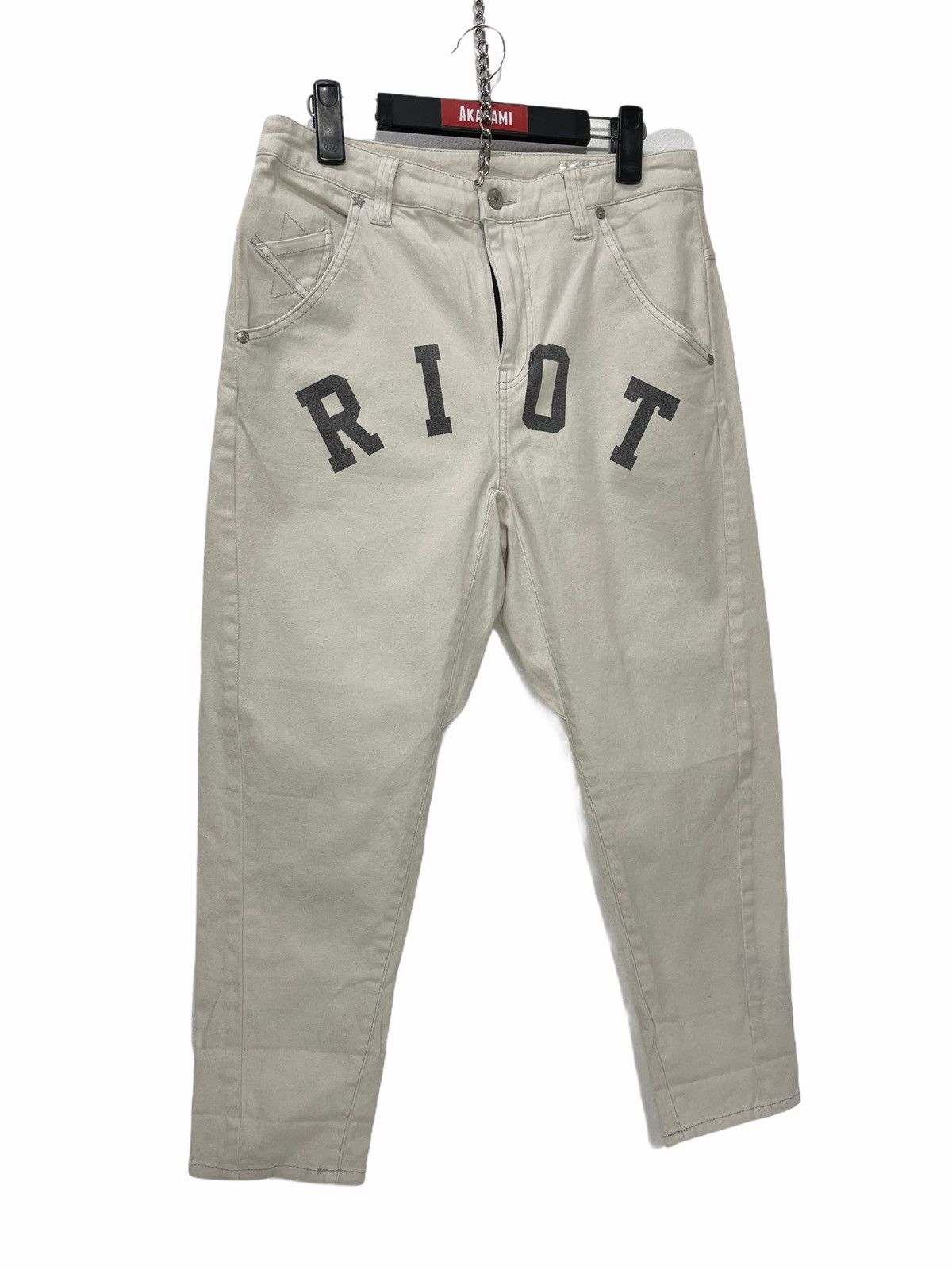 Japanese Brand World Wide Love Spell Out Riot Drop Croth Tapered 15🟦 Size US 30 / EU 46 - 1 Thumbnail