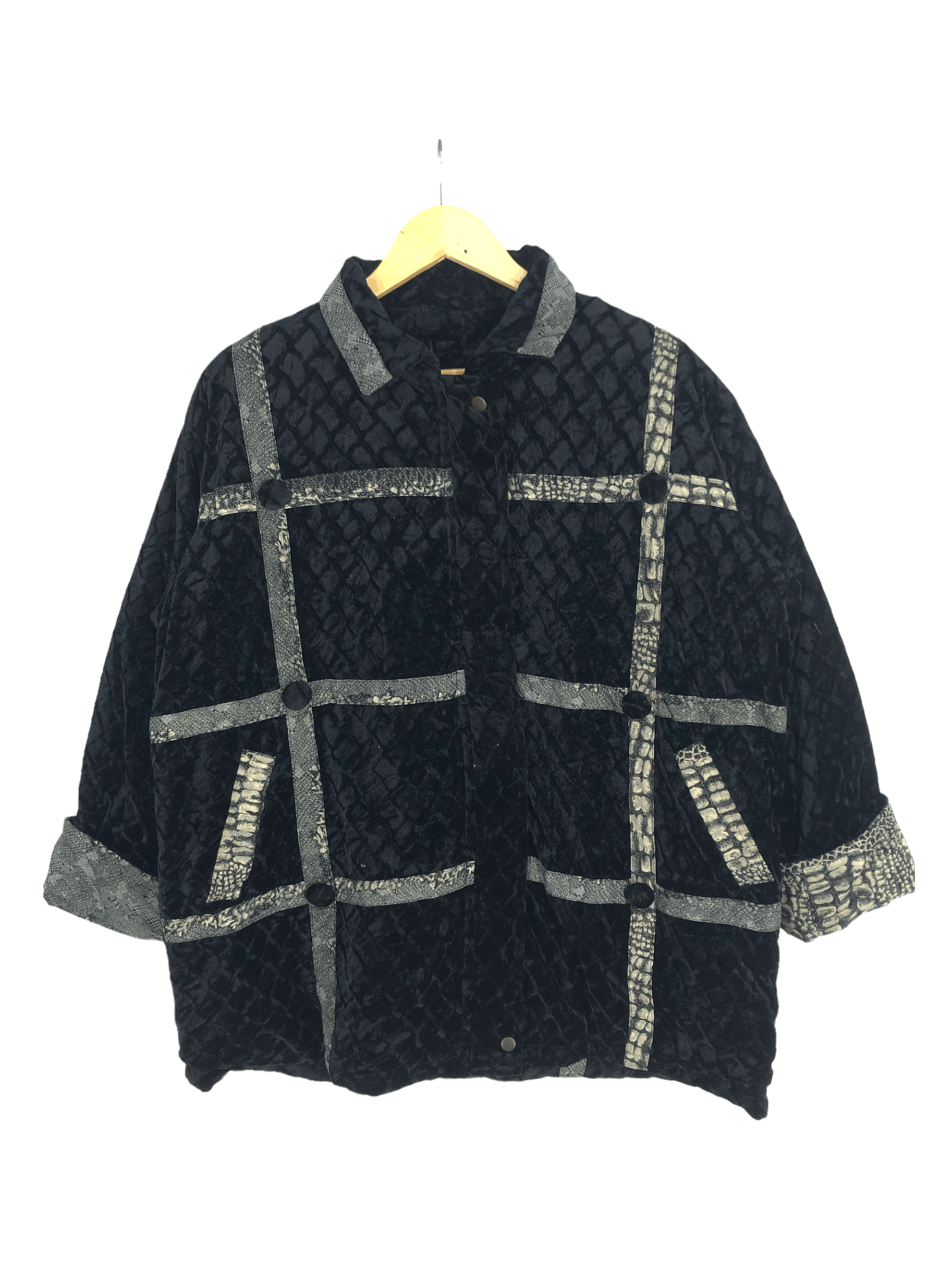 Unbrand Velvet Jacket Button Jacket Quilted Style Jacket XL