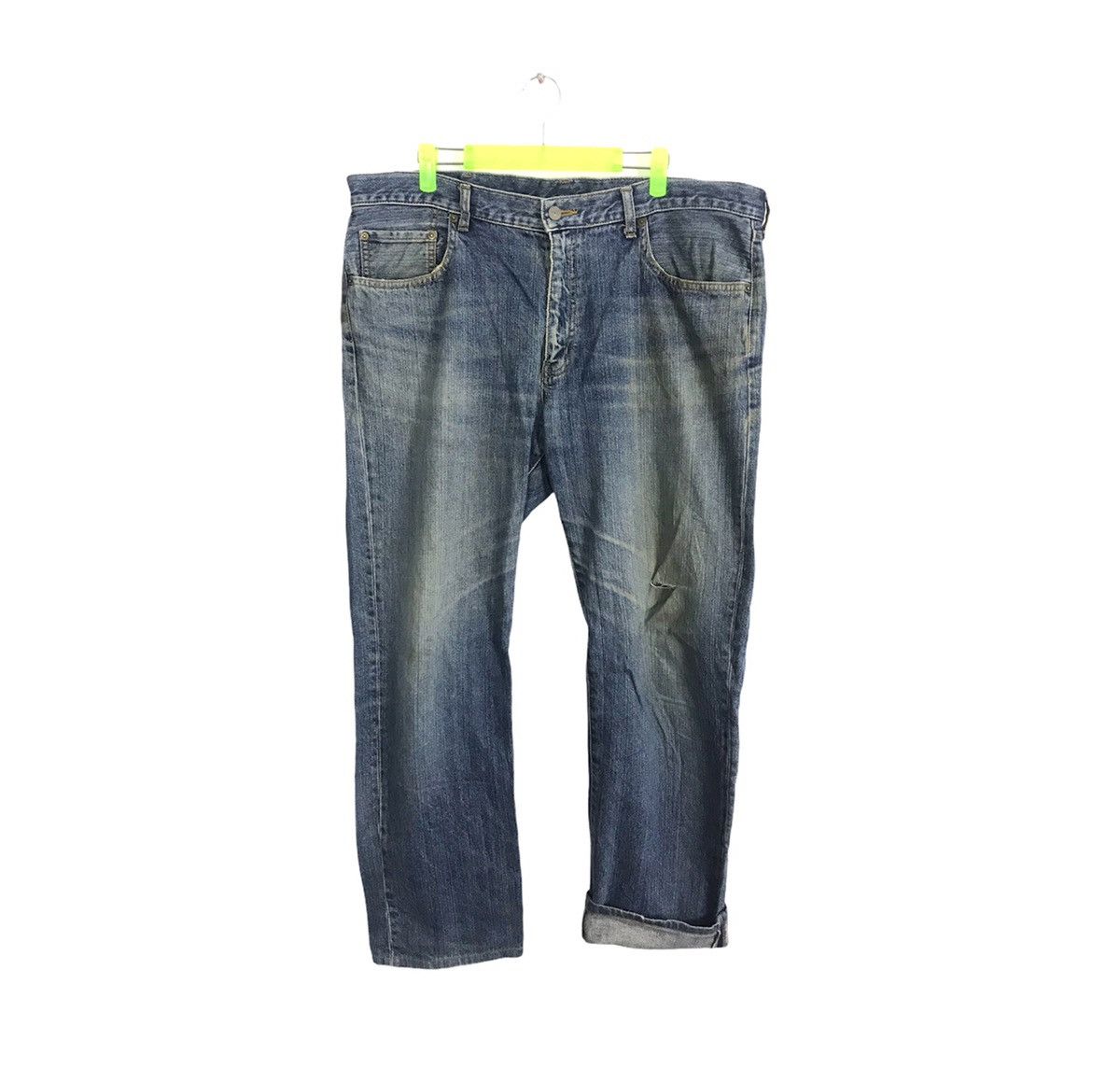 Japanese Brand × Vintage Straight Style Pants Distressed Denim Pant Trouser Big Size Size US 39 - 1 Thumbnail