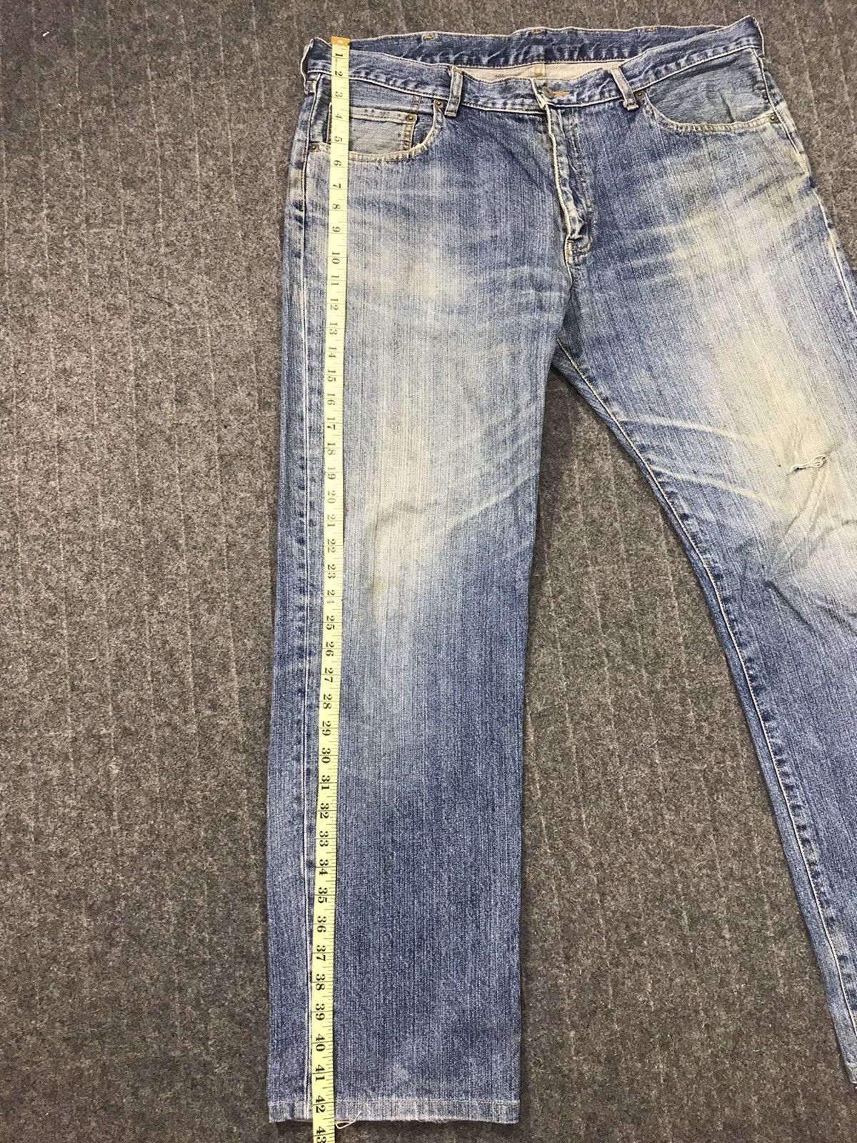 Japanese Brand × Vintage Straight Style Pants Distressed Denim Pant Trouser Big Size Size US 39 - 8 Thumbnail