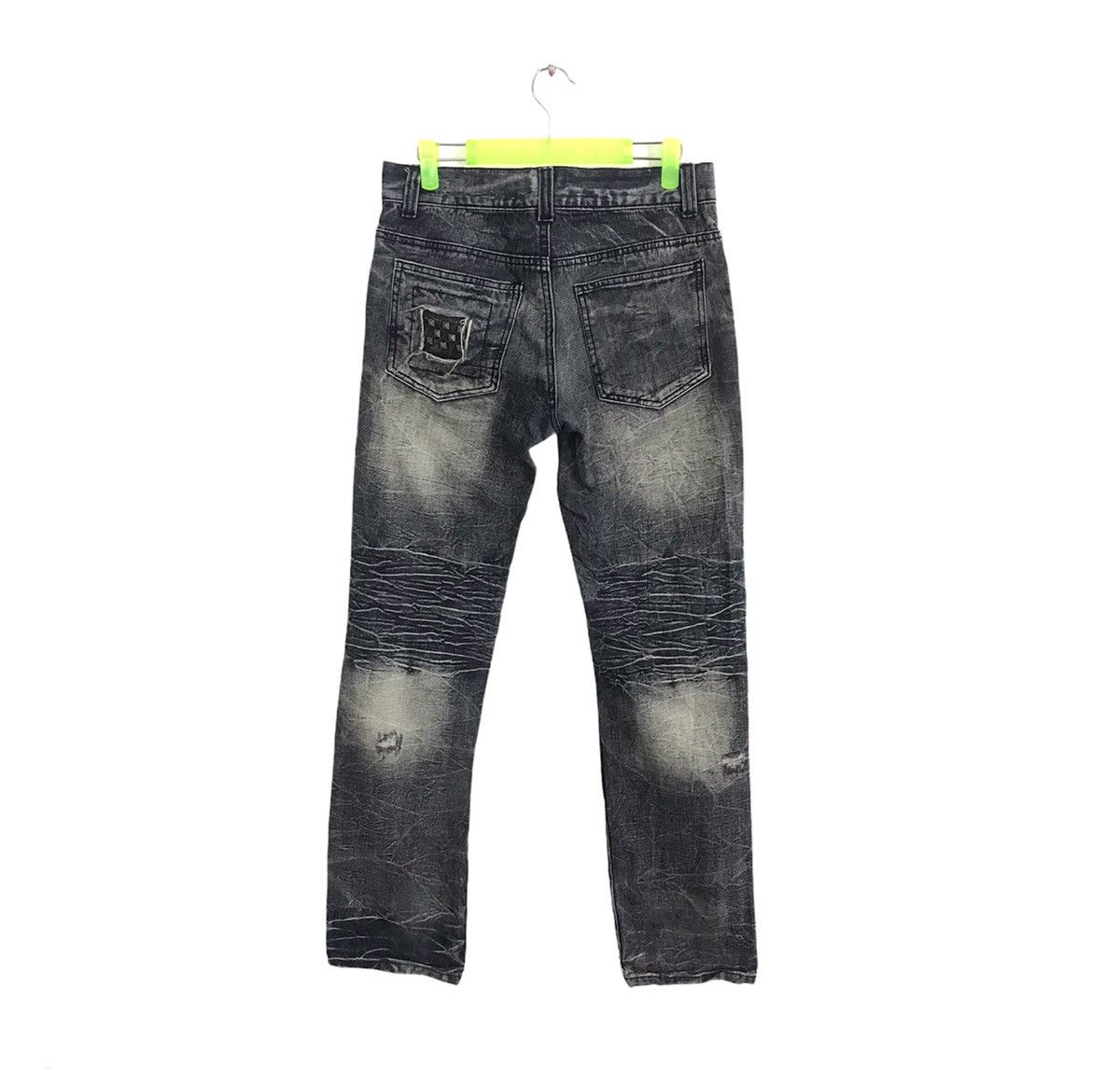 Japanese Brand × Vintage Lowbox Patchworks Art Embroidery Pants Distressed Denim Size 29" - 2 Thumbnail