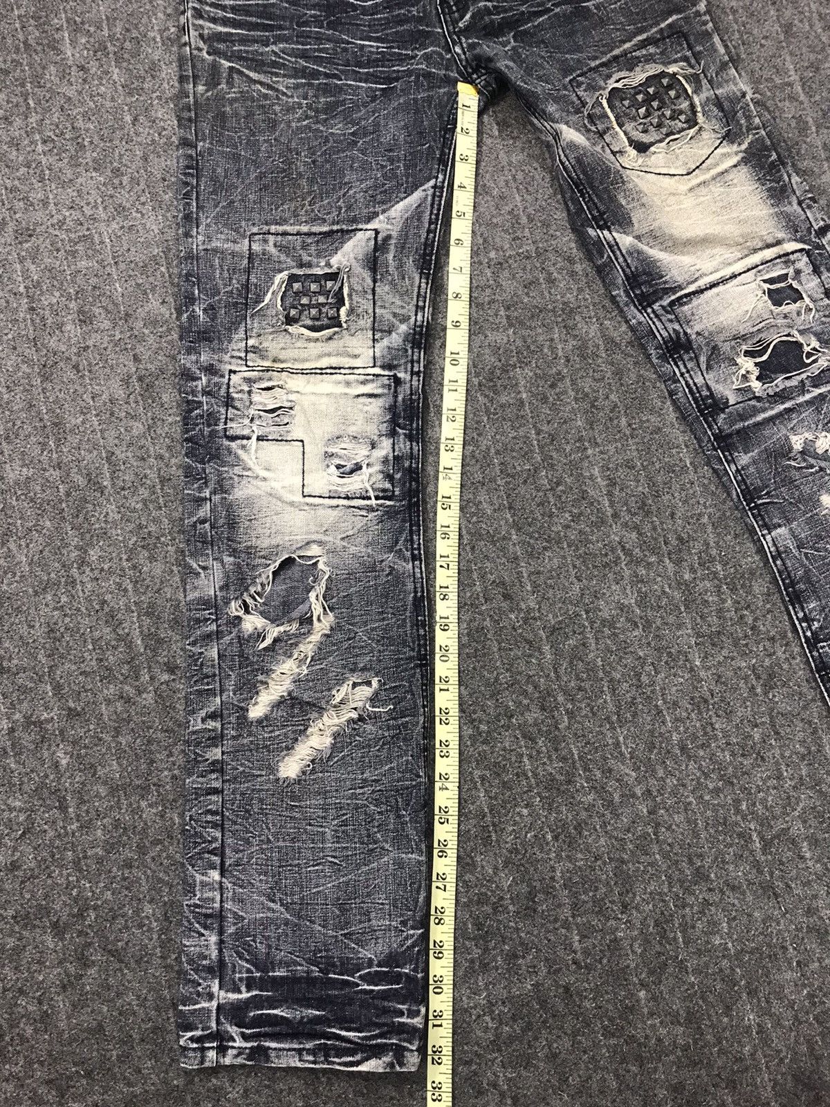 Japanese Brand × Vintage Lowbox Patchworks Art Embroidery Pants Distressed Denim Size 29" - 11 Thumbnail