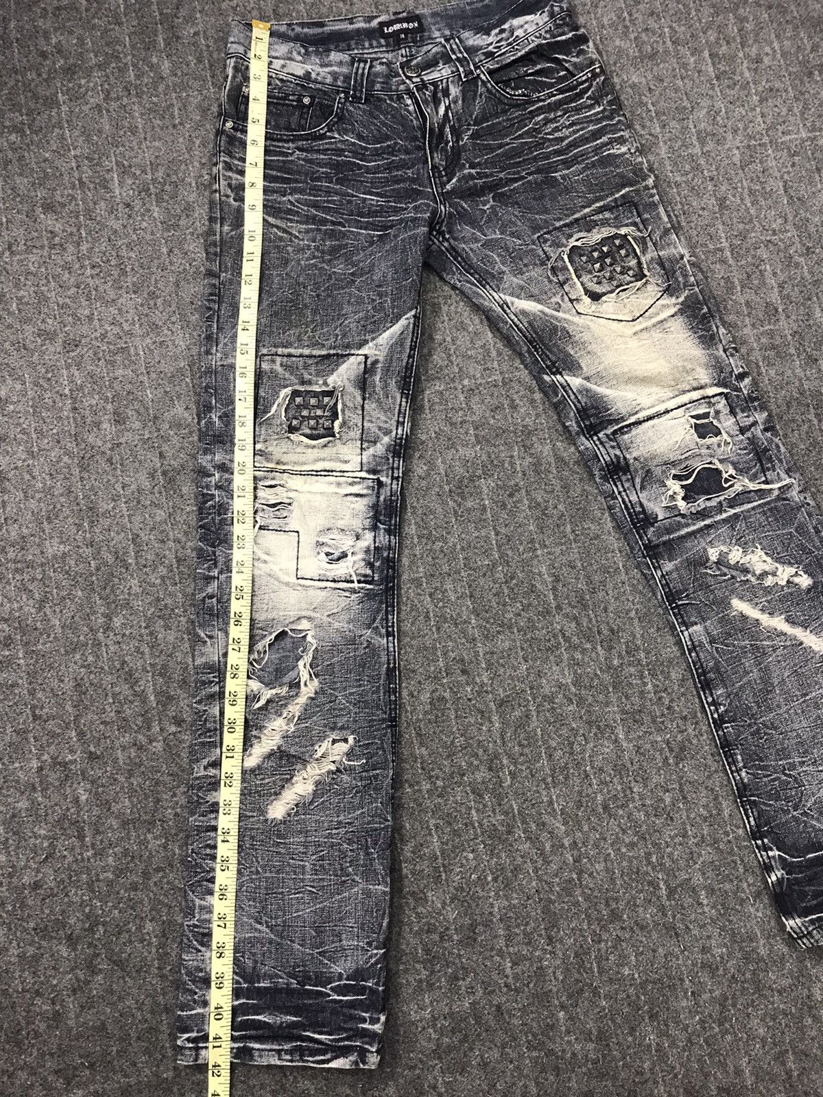 Japanese Brand × Vintage Lowbox Patchworks Art Embroidery Pants Distressed Denim Size 29" - 10 Thumbnail