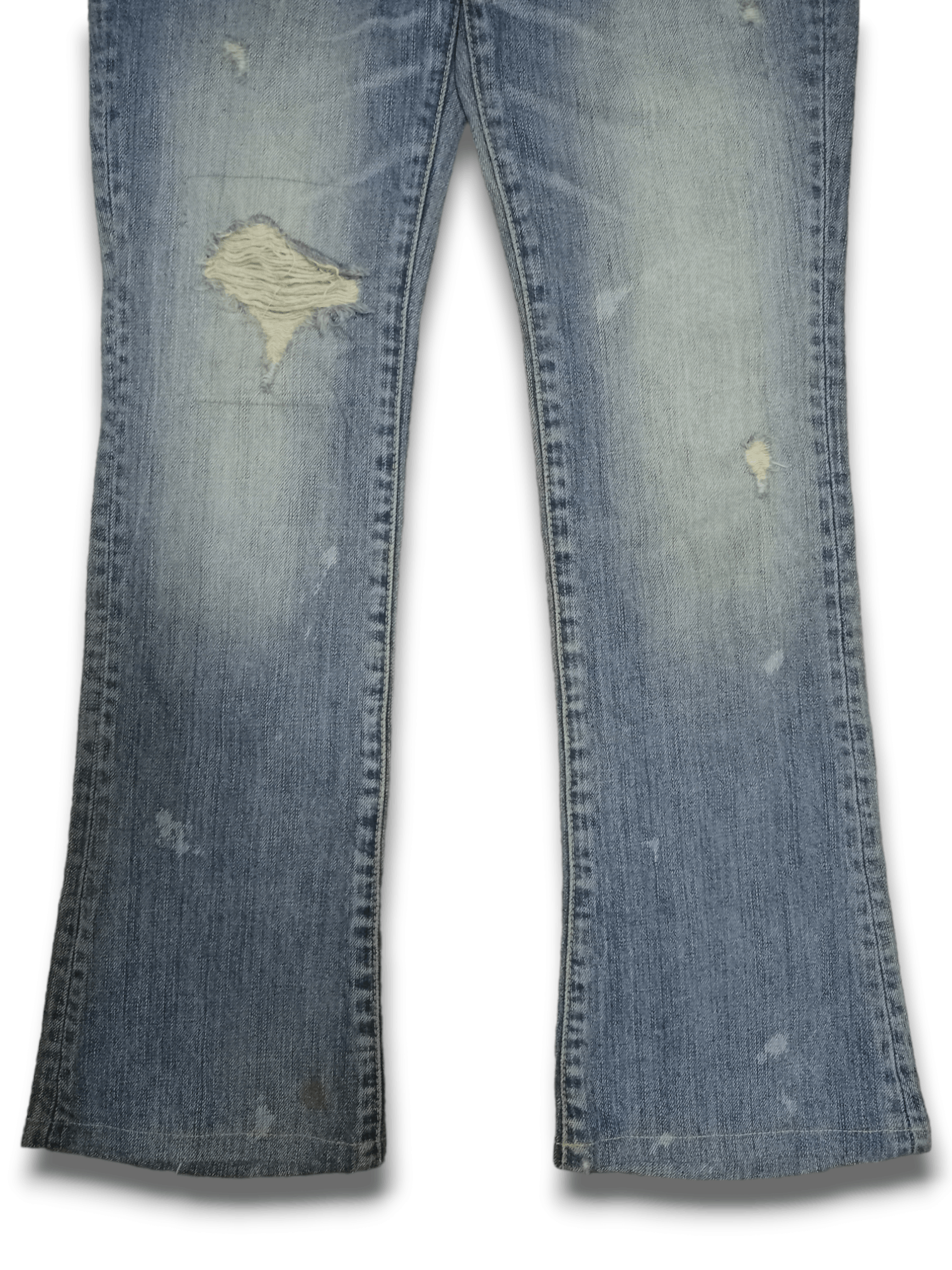 Japanese Brand Vintage Japanese Brand Blue Wash Flare Distressed Jeans Size US 28 / EU 44 - 8 Thumbnail