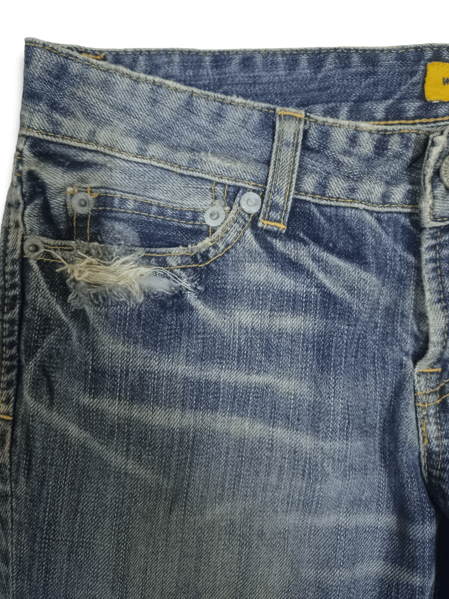 Japanese Brand Vintage Japanese Brand Blue Wash Flare Distressed Jeans Size US 28 / EU 44 - 4 Thumbnail