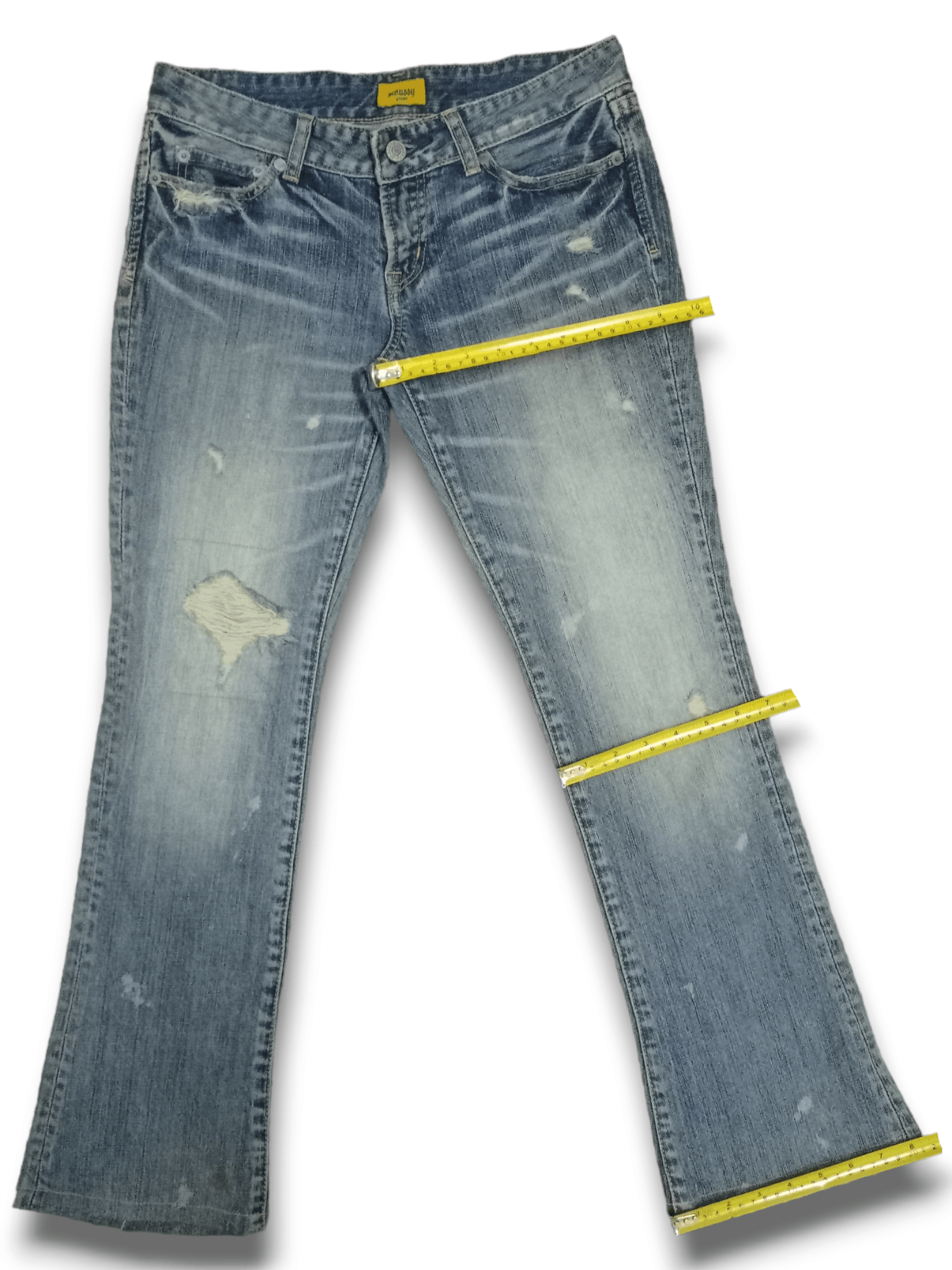Japanese Brand Vintage Japanese Brand Blue Wash Flare Distressed Jeans Size US 28 / EU 44 - 11 Thumbnail