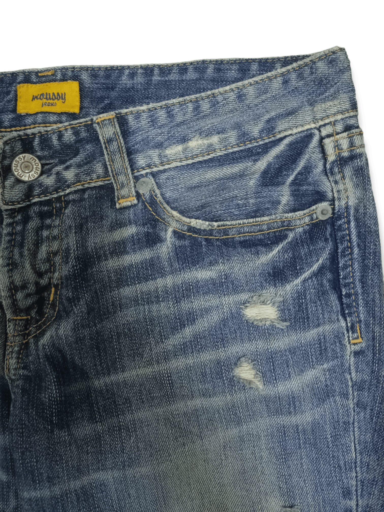 Japanese Brand Vintage Japanese Brand Blue Wash Flare Distressed Jeans Size US 28 / EU 44 - 5 Thumbnail