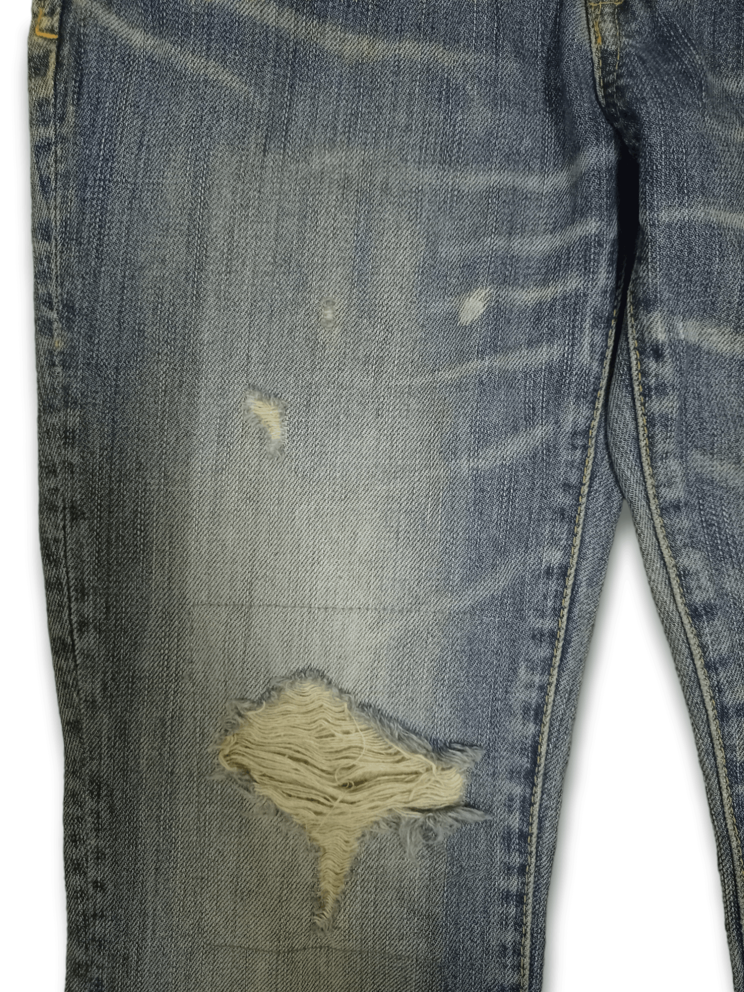 Japanese Brand Vintage Japanese Brand Blue Wash Flare Distressed Jeans Size US 28 / EU 44 - 6 Thumbnail