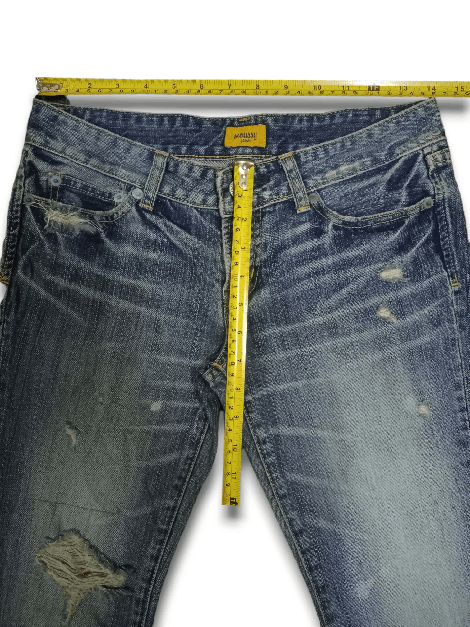 Japanese Brand Vintage Japanese Brand Blue Wash Flare Distressed Jeans Size US 28 / EU 44 - 9 Thumbnail