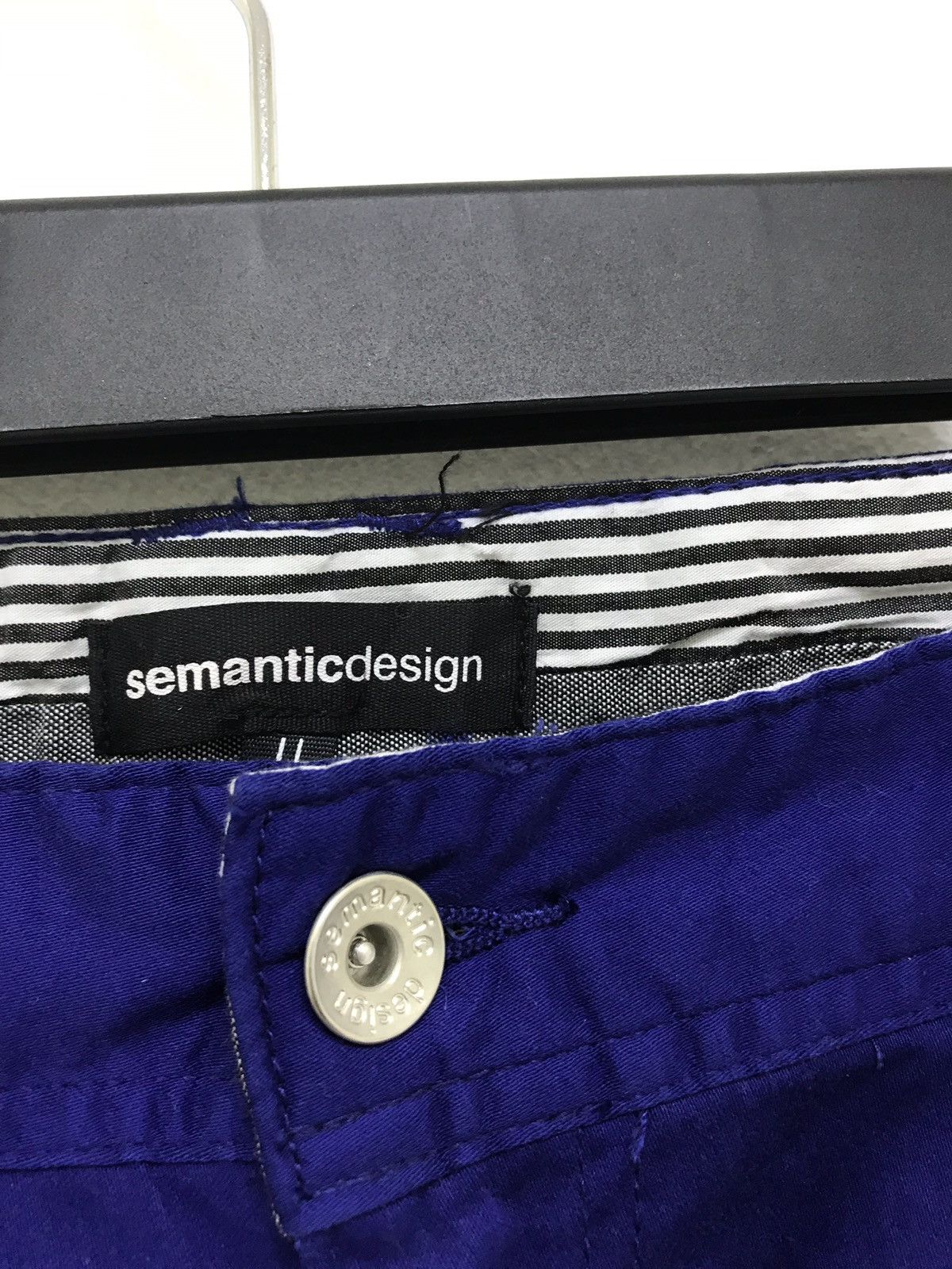 Japanese Brand Semantic Design Cargo Slim Bush Pant Blue Stretchable Size US 33 - 6 Thumbnail