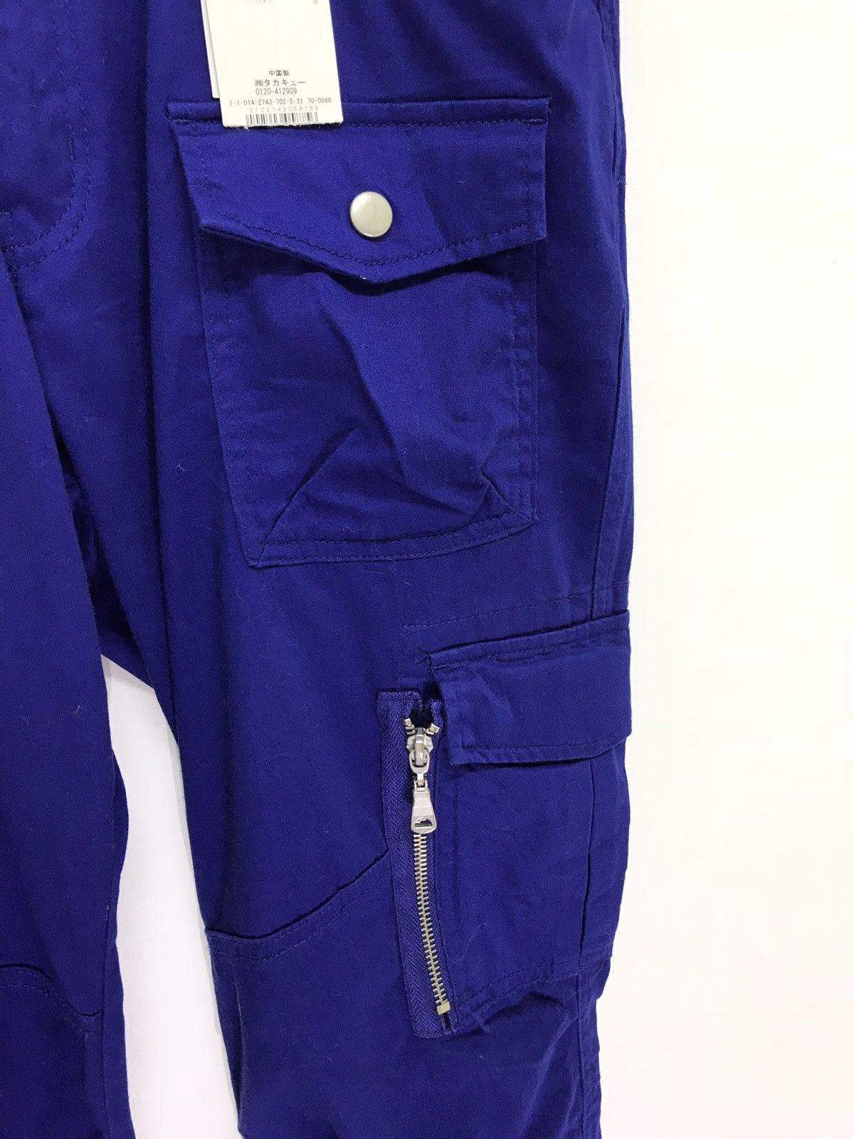 Japanese Brand Semantic Design Cargo Slim Bush Pant Blue Stretchable Size US 33 - 4 Thumbnail