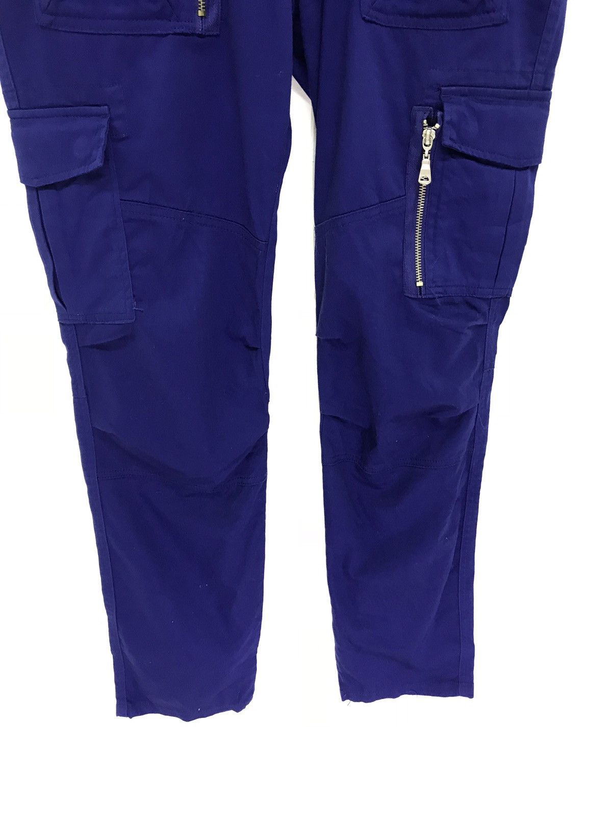 Japanese Brand Semantic Design Cargo Slim Bush Pant Blue Stretchable Size US 33 - 3 Thumbnail