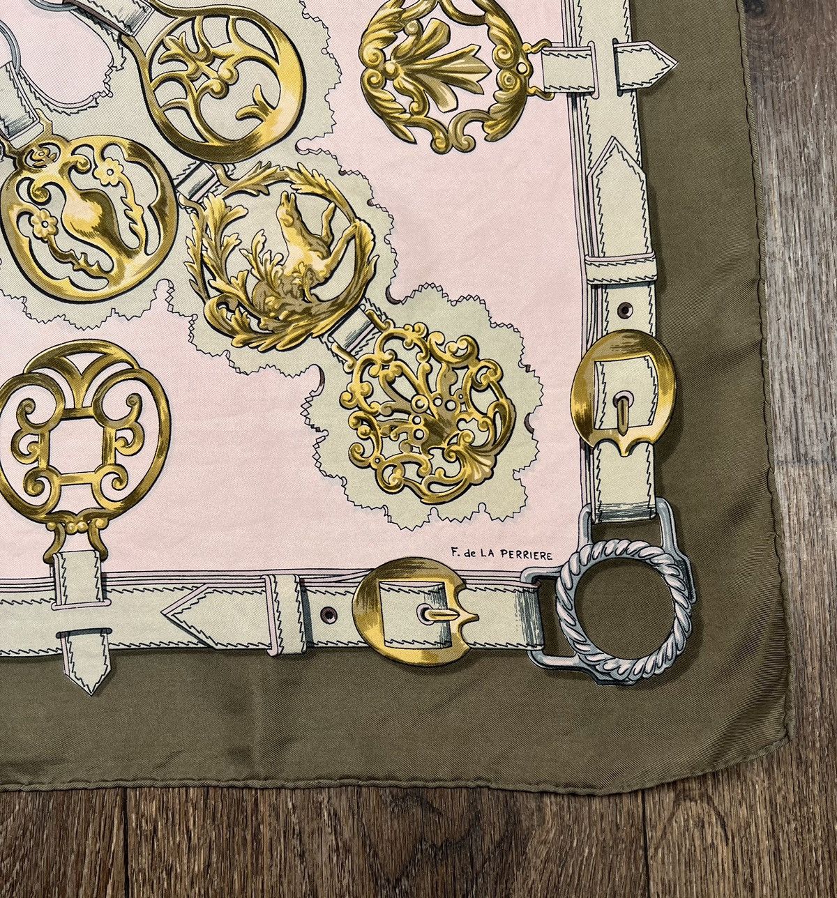 Hermes Vintage Silk Scarf Cuiveeries By F. de La Perriere