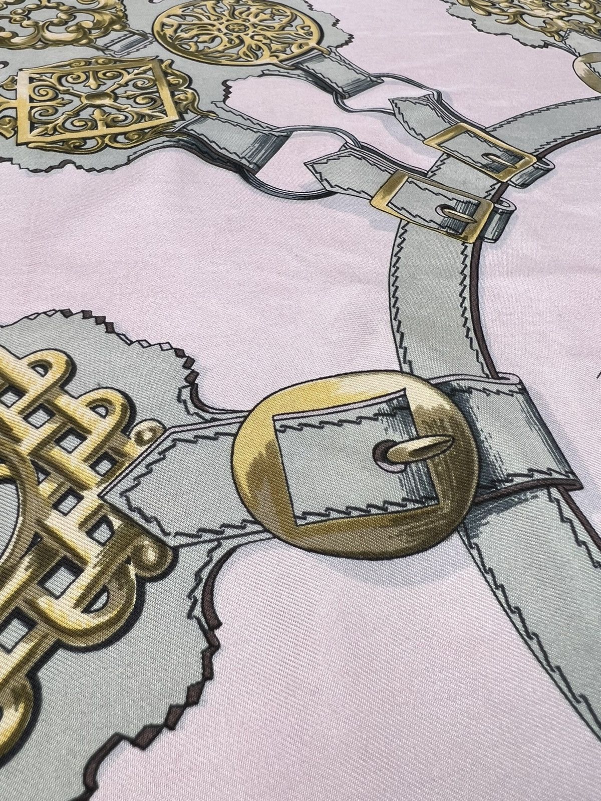 Hermes Vintage Silk Scarf Cuiveeries By F. de La Perriere