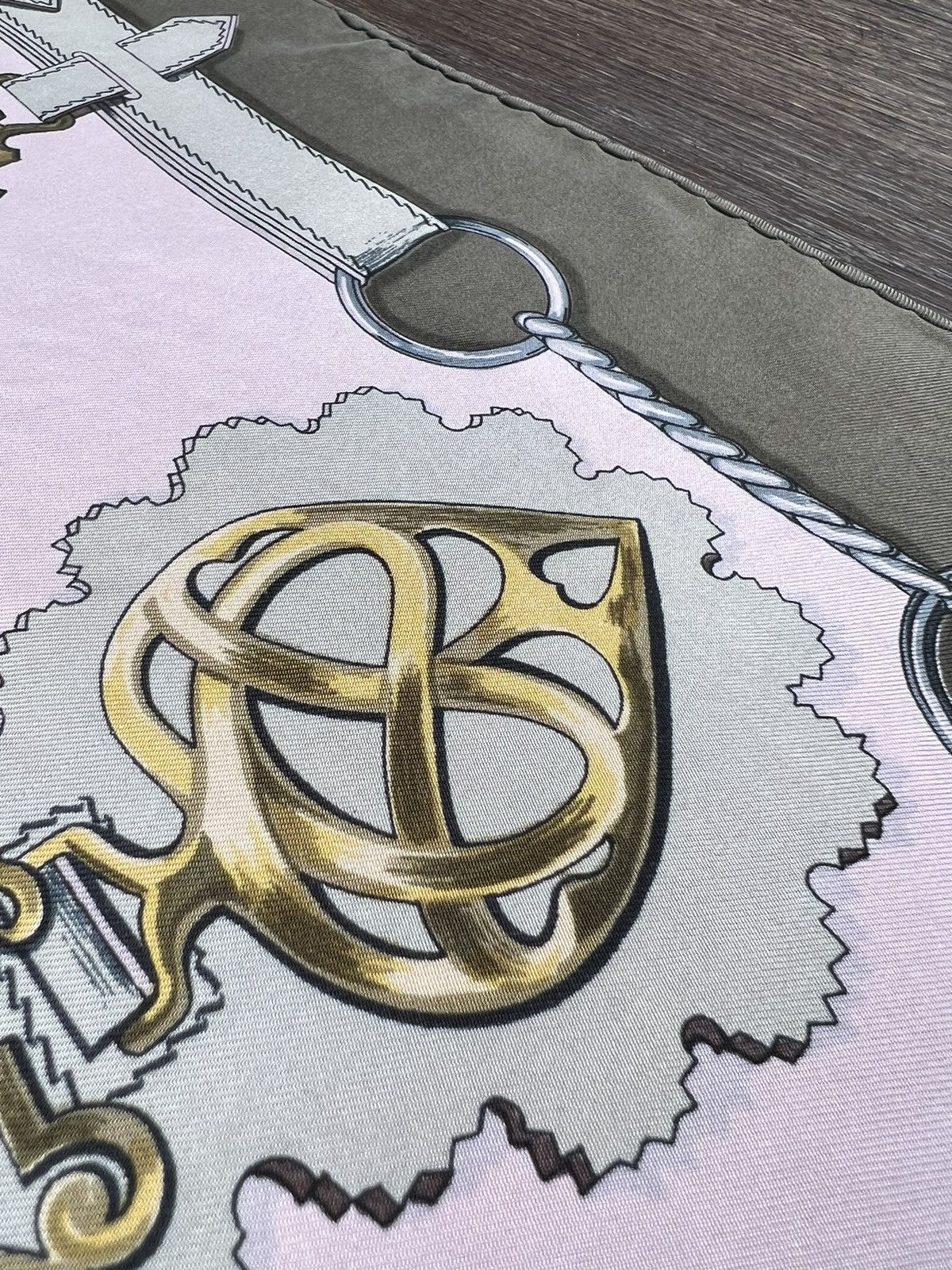Hermes Vintage Silk Scarf Cuiveeries By F. de La Perriere
