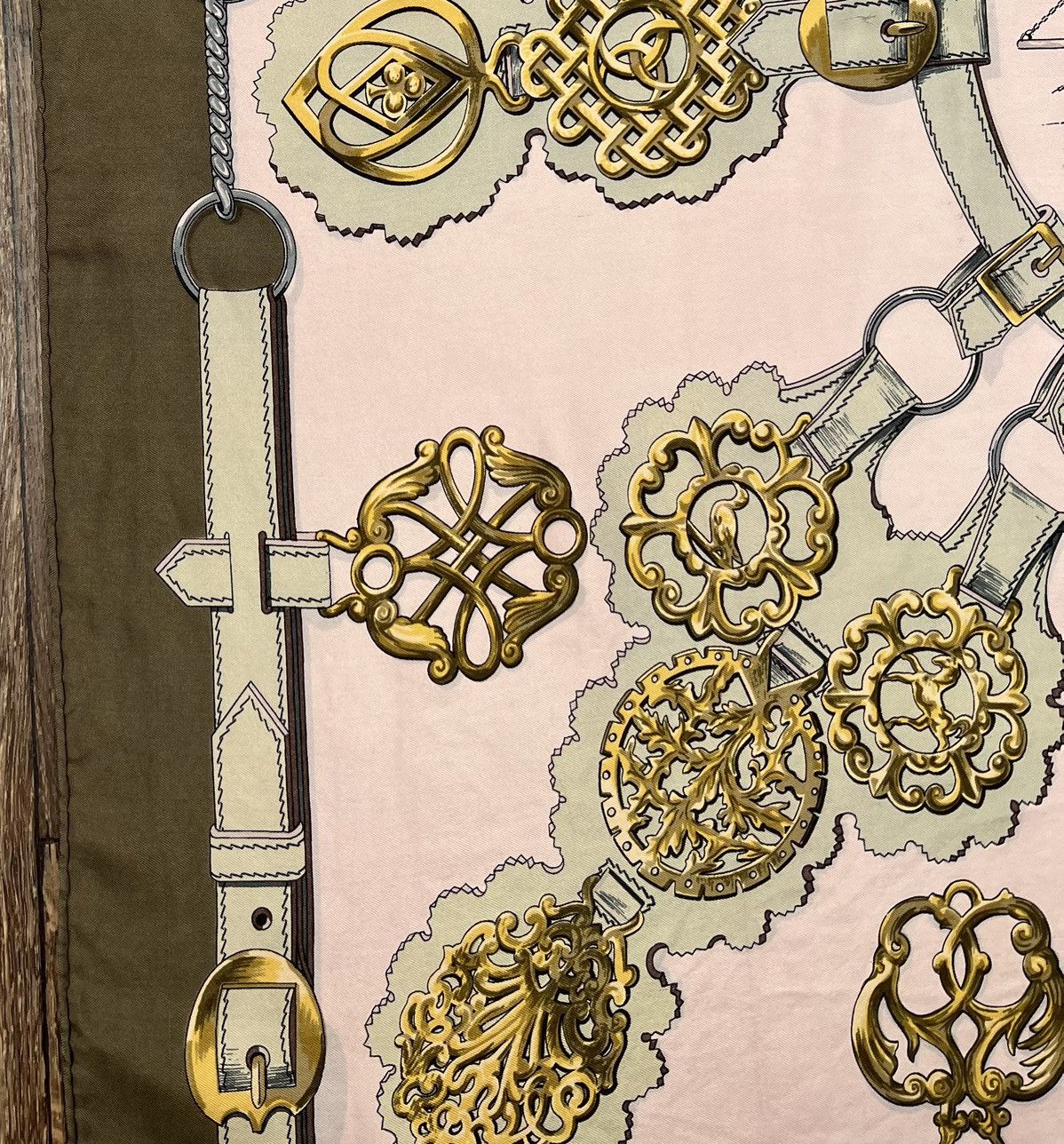 Hermes Vintage Silk Scarf Cuiveeries By F. de La Perriere