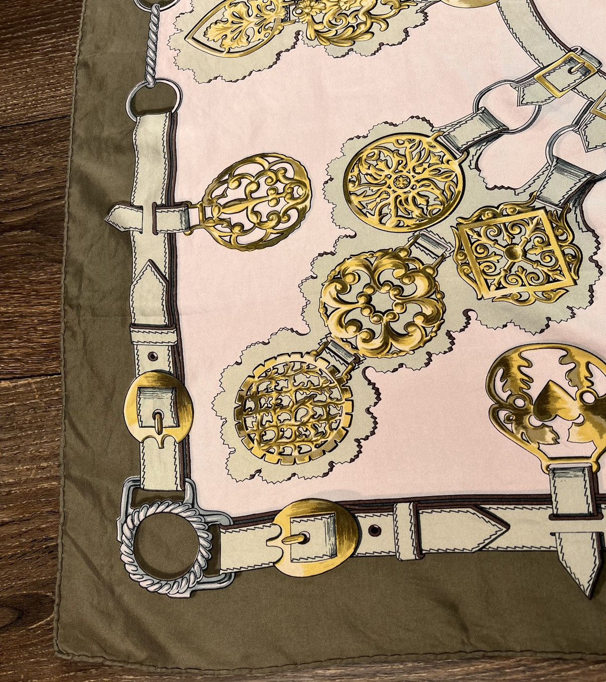 Hermes Vintage Silk Scarf Cuiveeries By F. de La Perriere