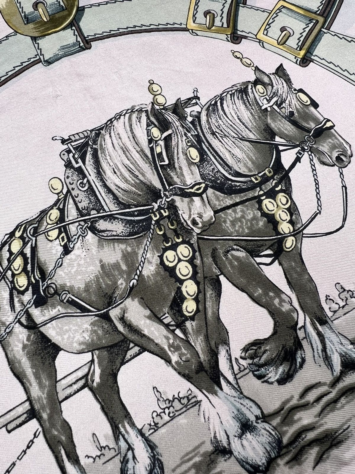 Hermes Vintage Silk Scarf Cuiveeries By F. de La Perriere
