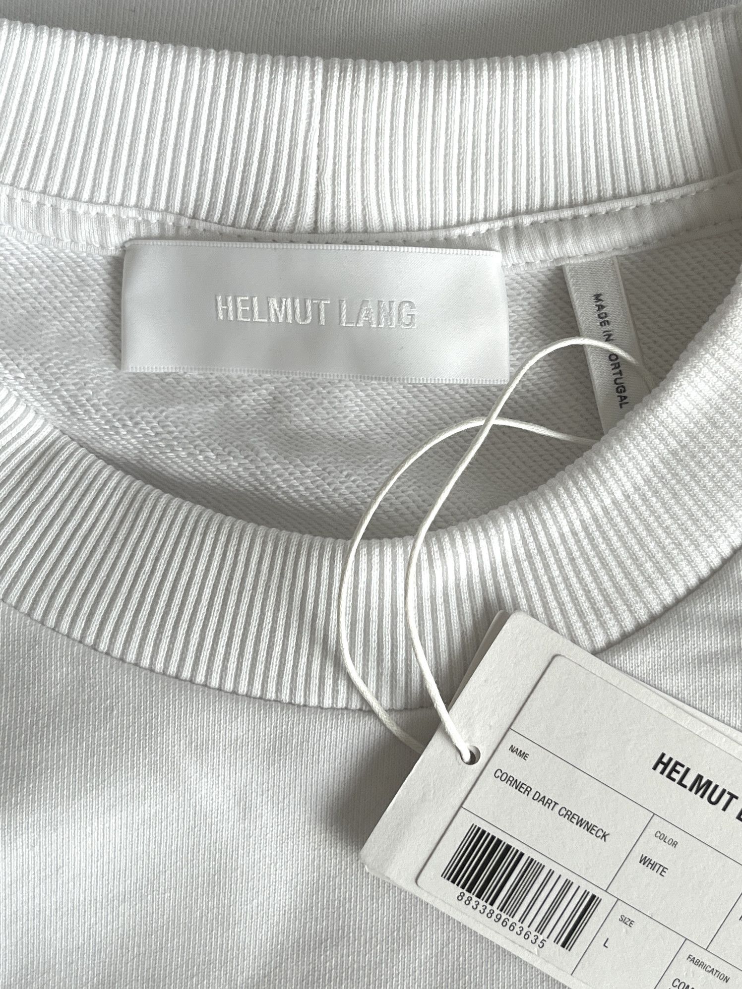 Helmut Lang ⚡️QUICK SALE⚡️ Helmut Lang White Logo Crewneck Sweater Size US L / EU 52-54 / 3 - 3 Thumbnail