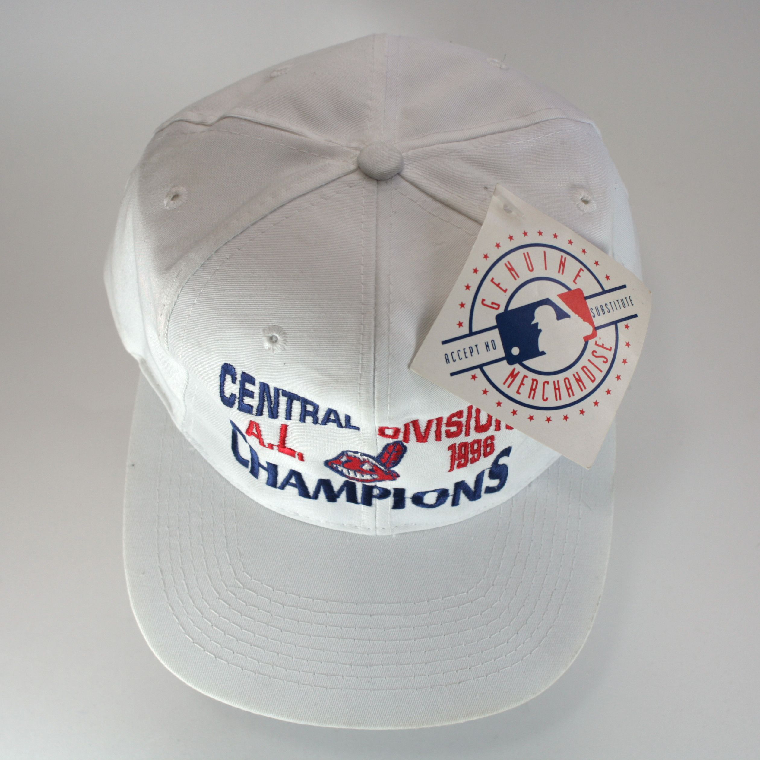 Logo 7 Cleveland Indians 1996 A.L. Central Division Champions Cap Size ONE SIZE - 2 Thumbnail